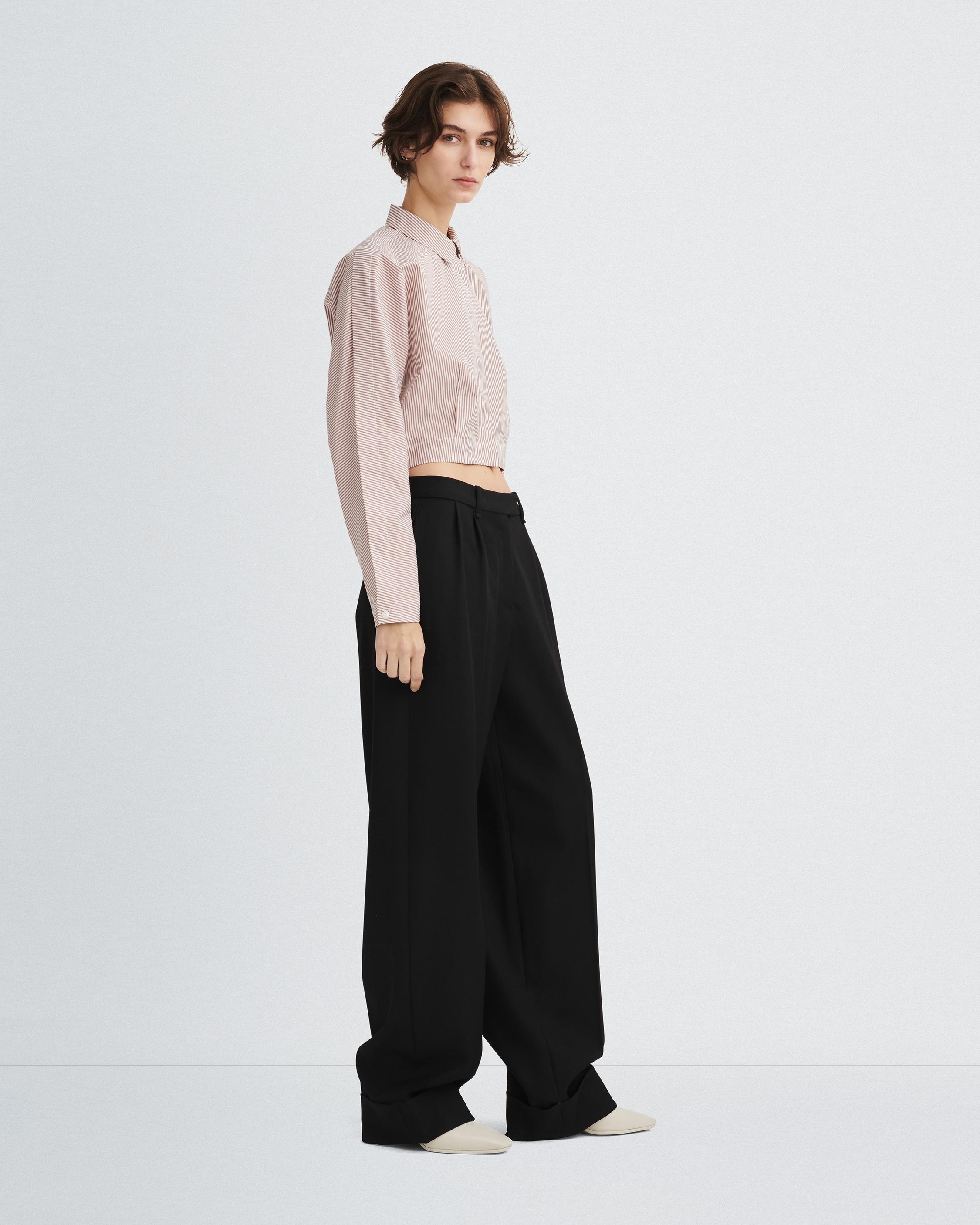 Morgan Cropped Cotton Poplin Shirt - 4