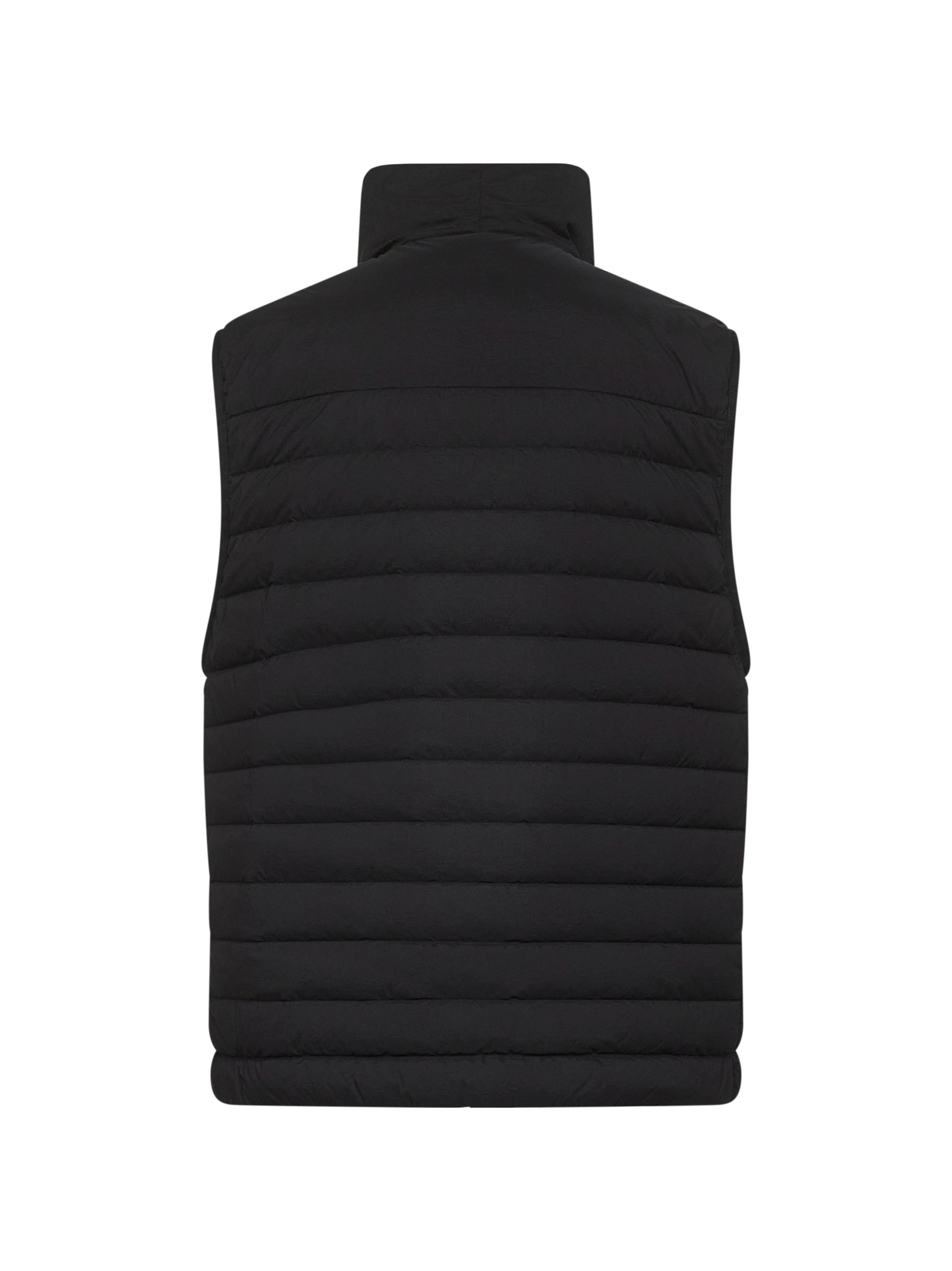 Black stretch nylon padded vest - 2