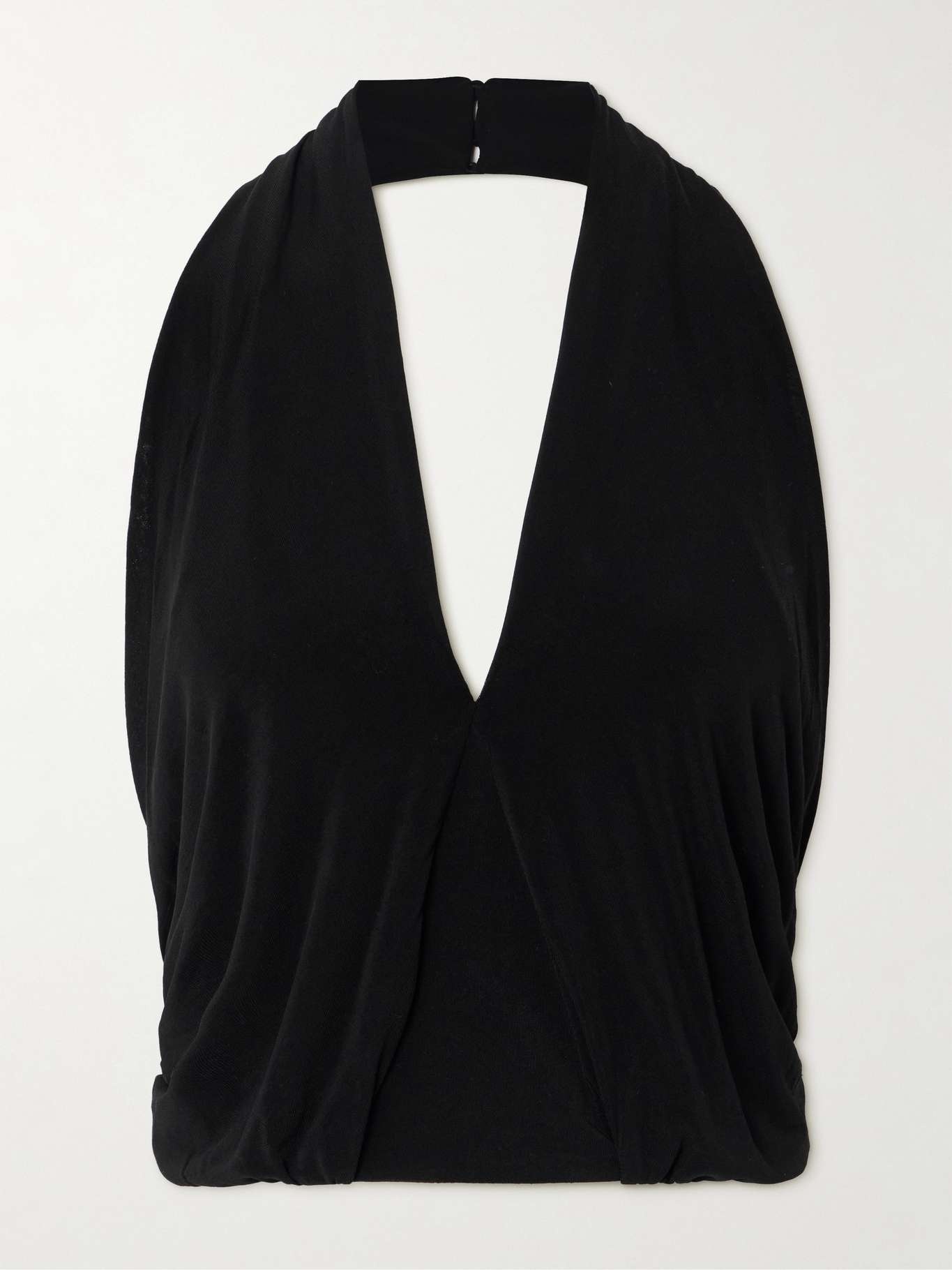Draped ruched stretch-jersey halterneck top - 2