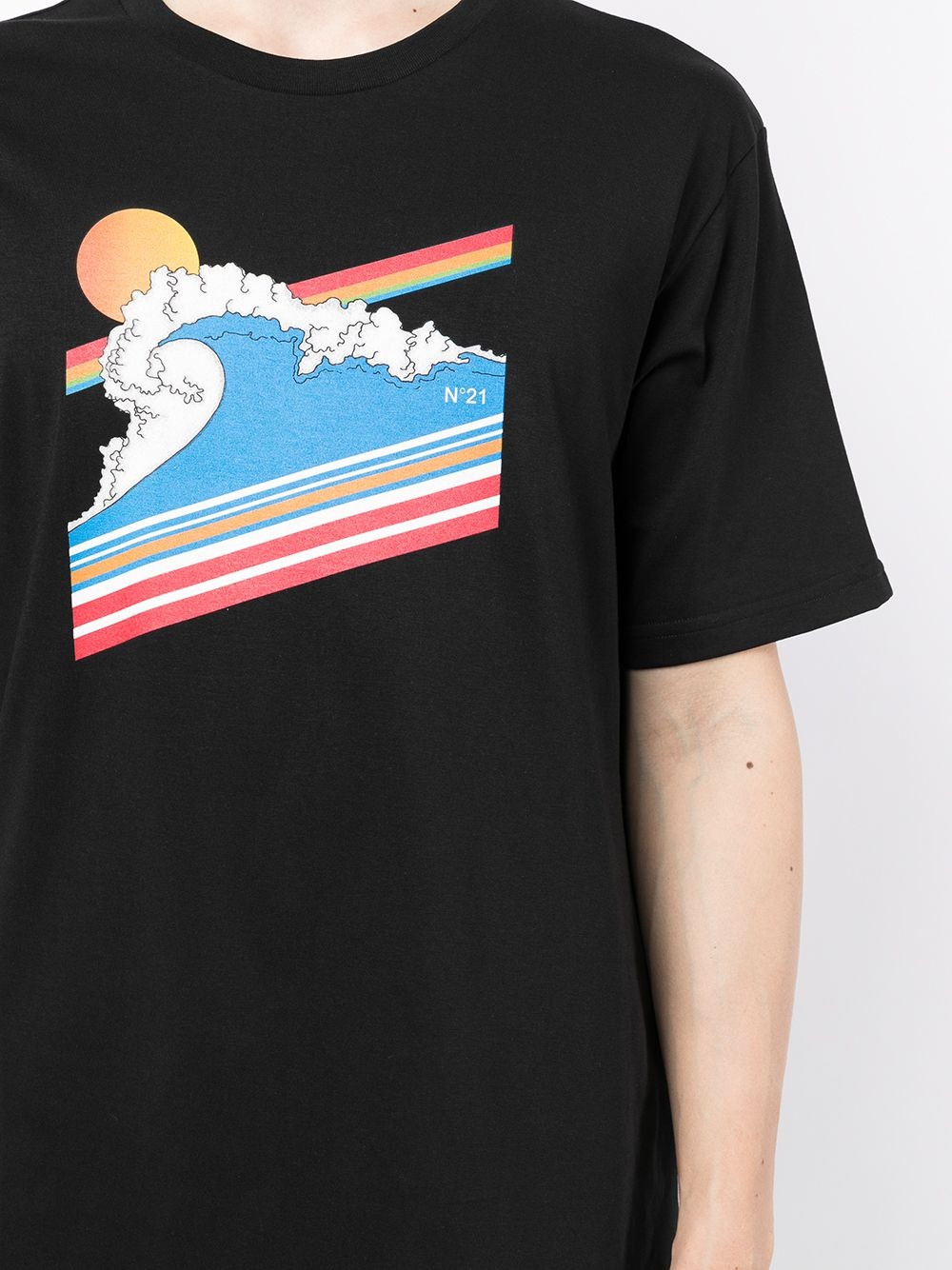 sun wave graphic print T-shirt - 5