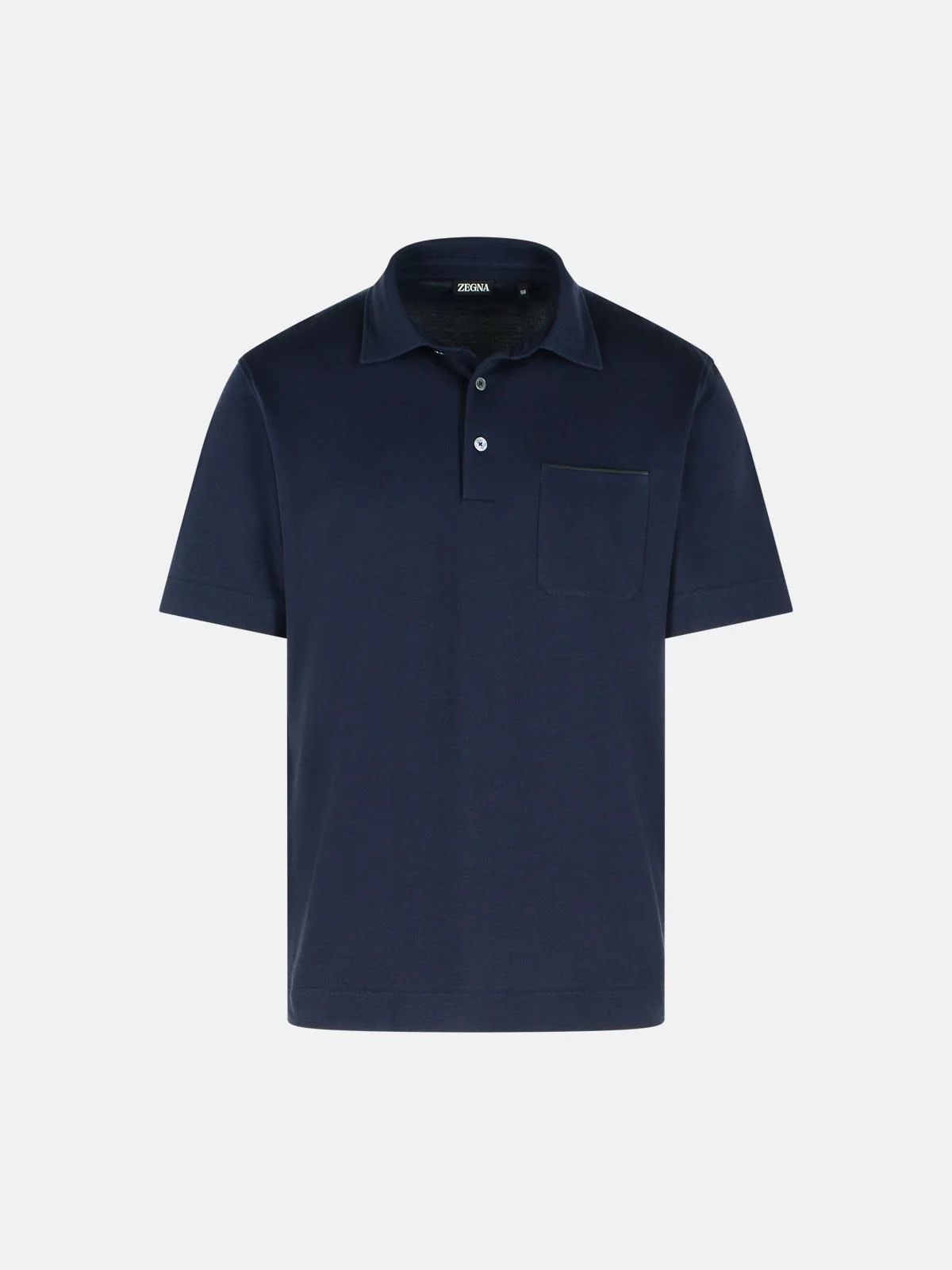 'PURE' BLUE COTTON POLO SHIRT - 1