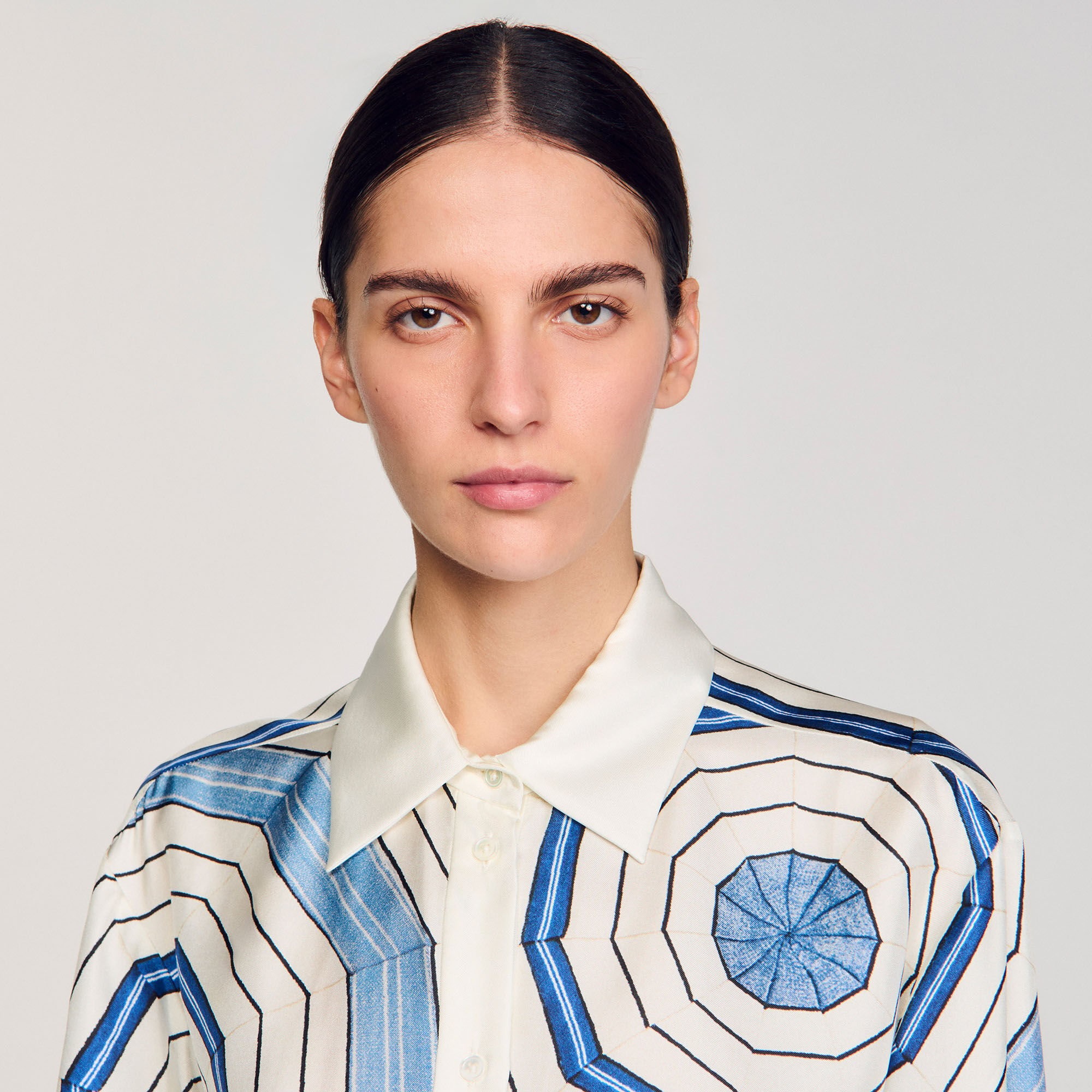 SPIRAL-MOTIF SILK SHIRT - 3