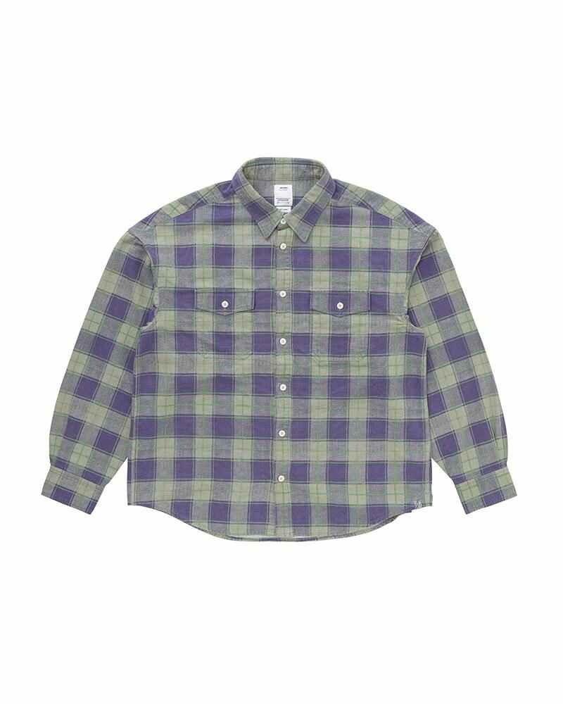 visvim PIONEER KHADI CHECK SHIRT L/S GREEN | REVERSIBLE