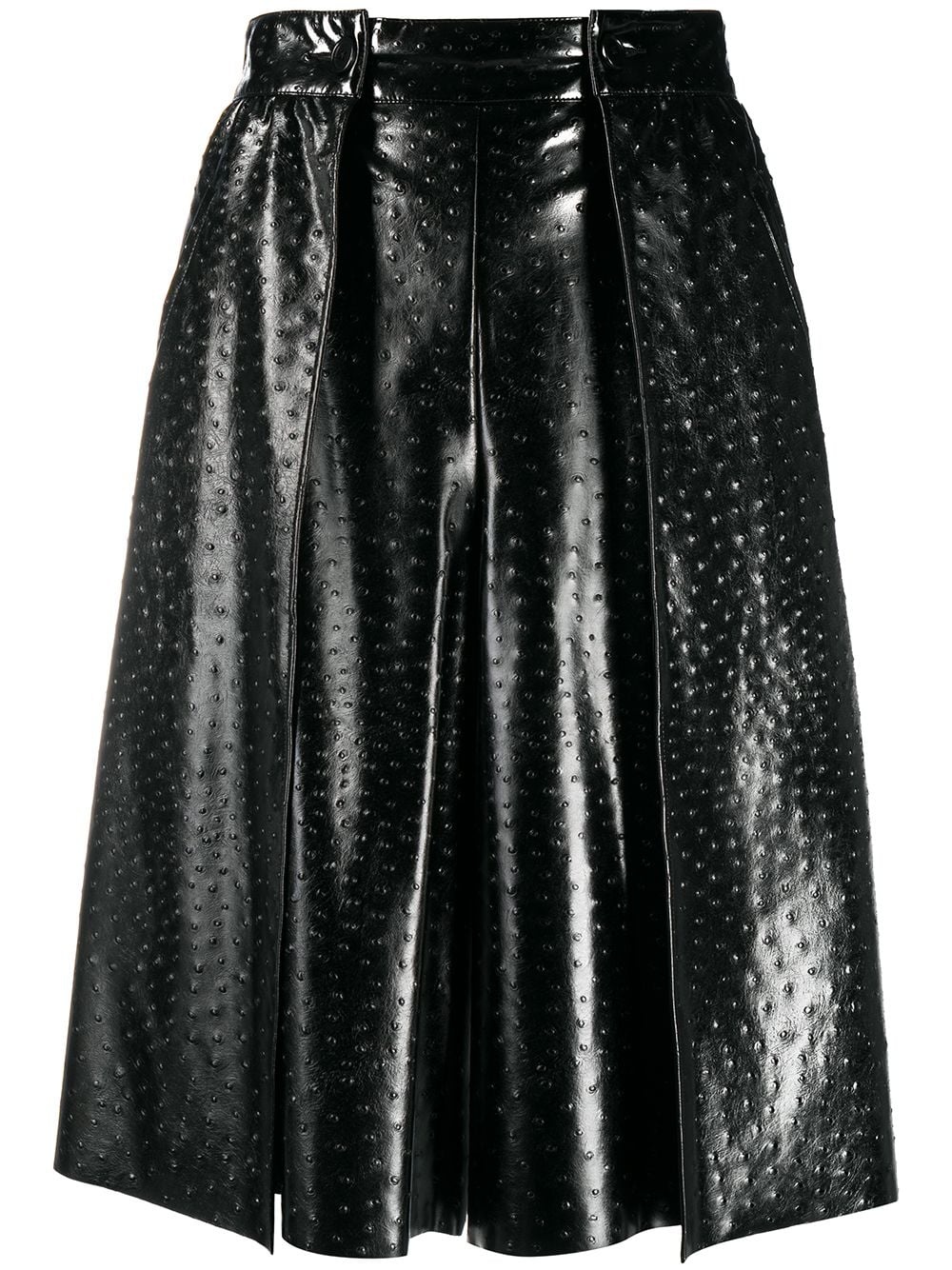 faux-leather ostrich-effect skirt - 1