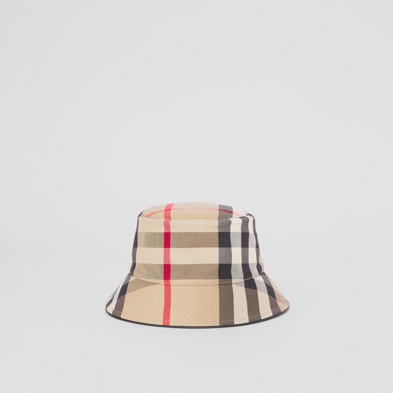 Reversible Animal Print and Check Cotton Bucket Hat - 1