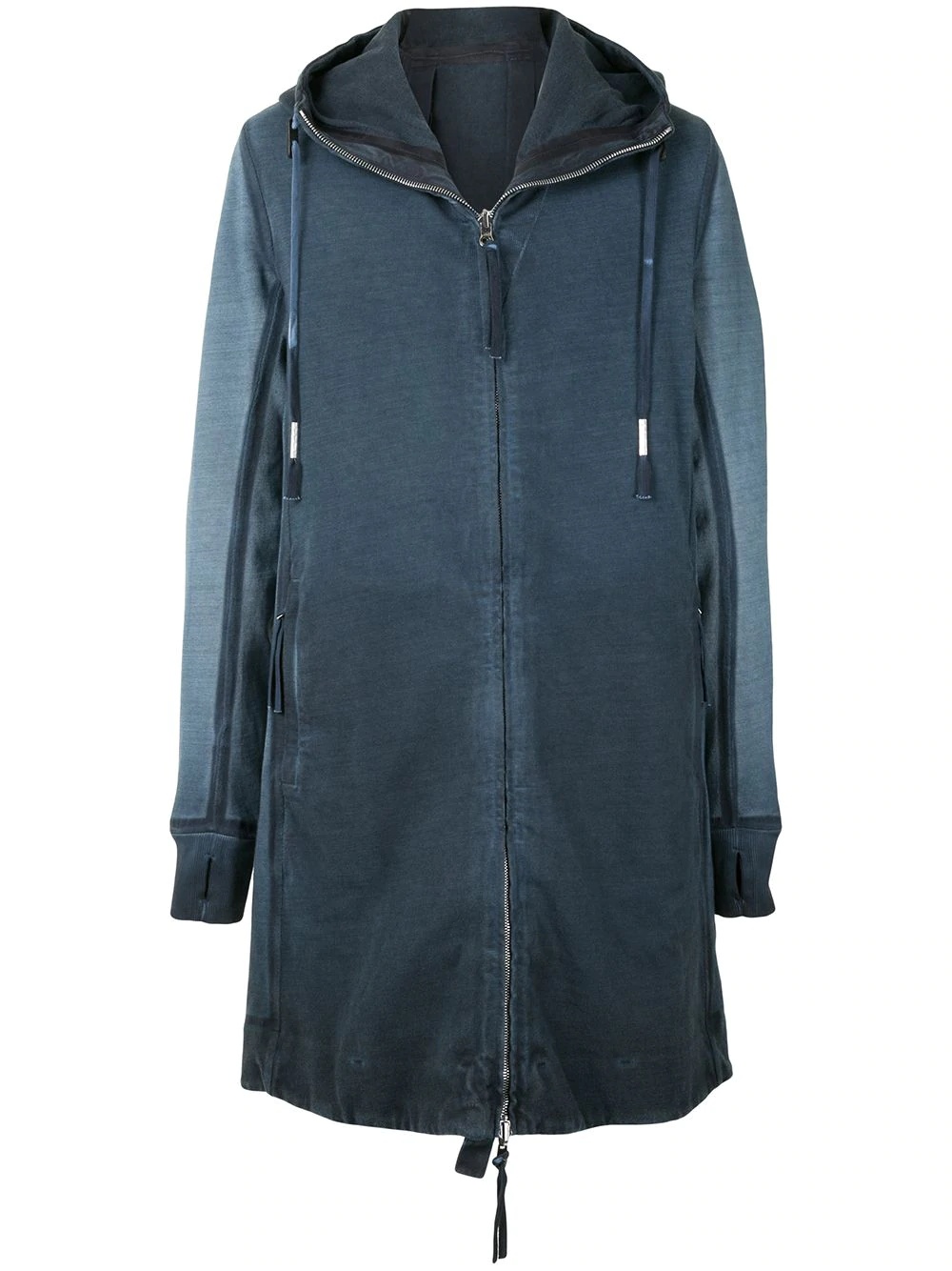 long-length zip-up hoodie - 1