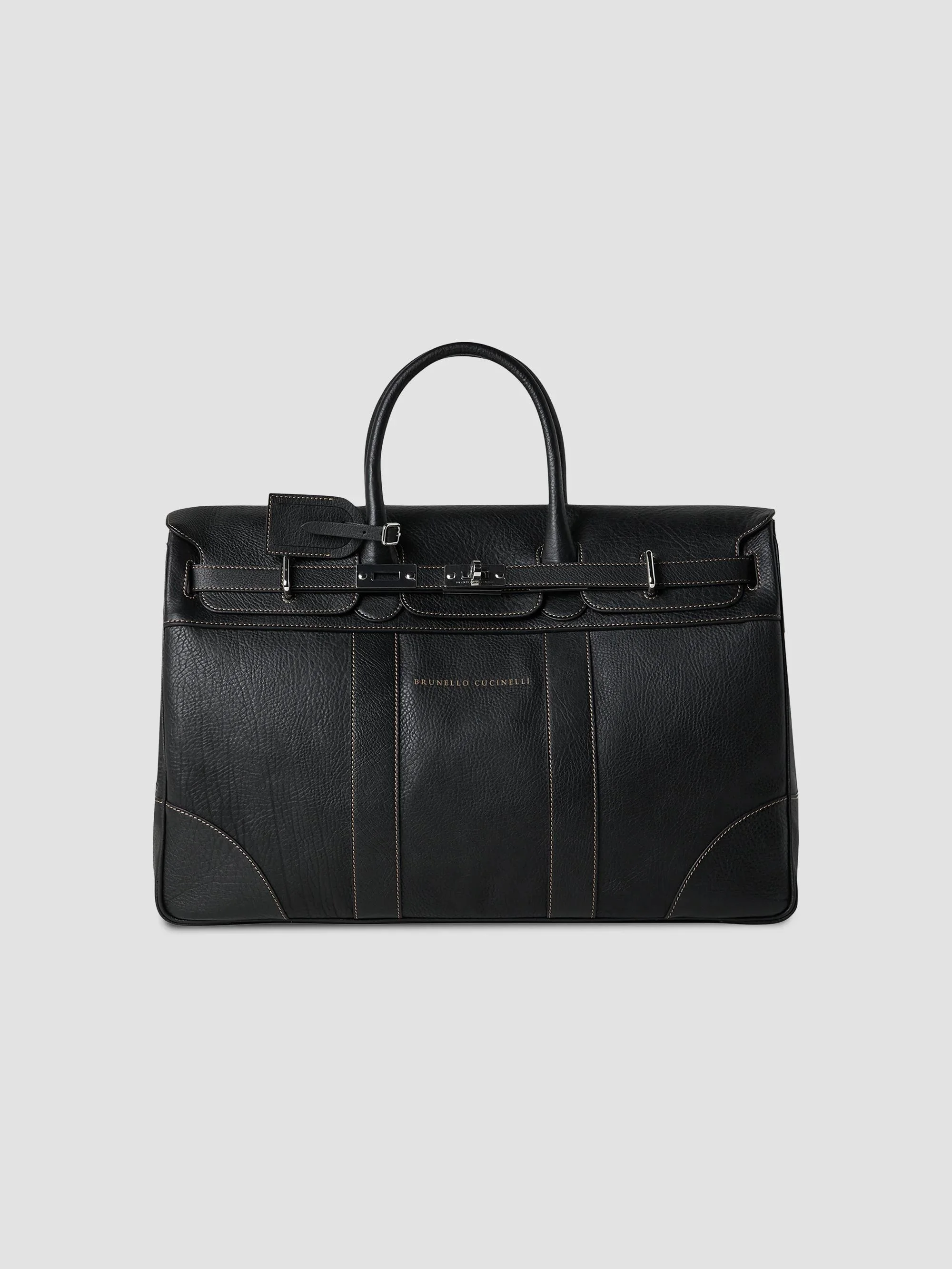 Men's Grained Calfskin Country Bag - Black - 1