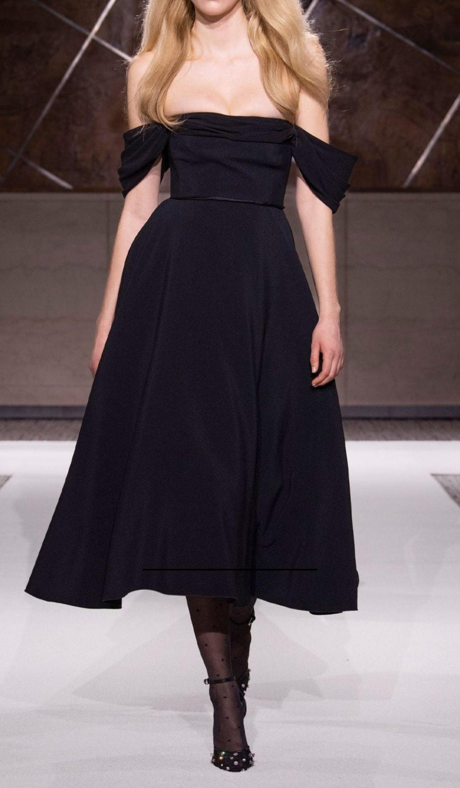 Off-shoulder Flared Midi Dress - 2