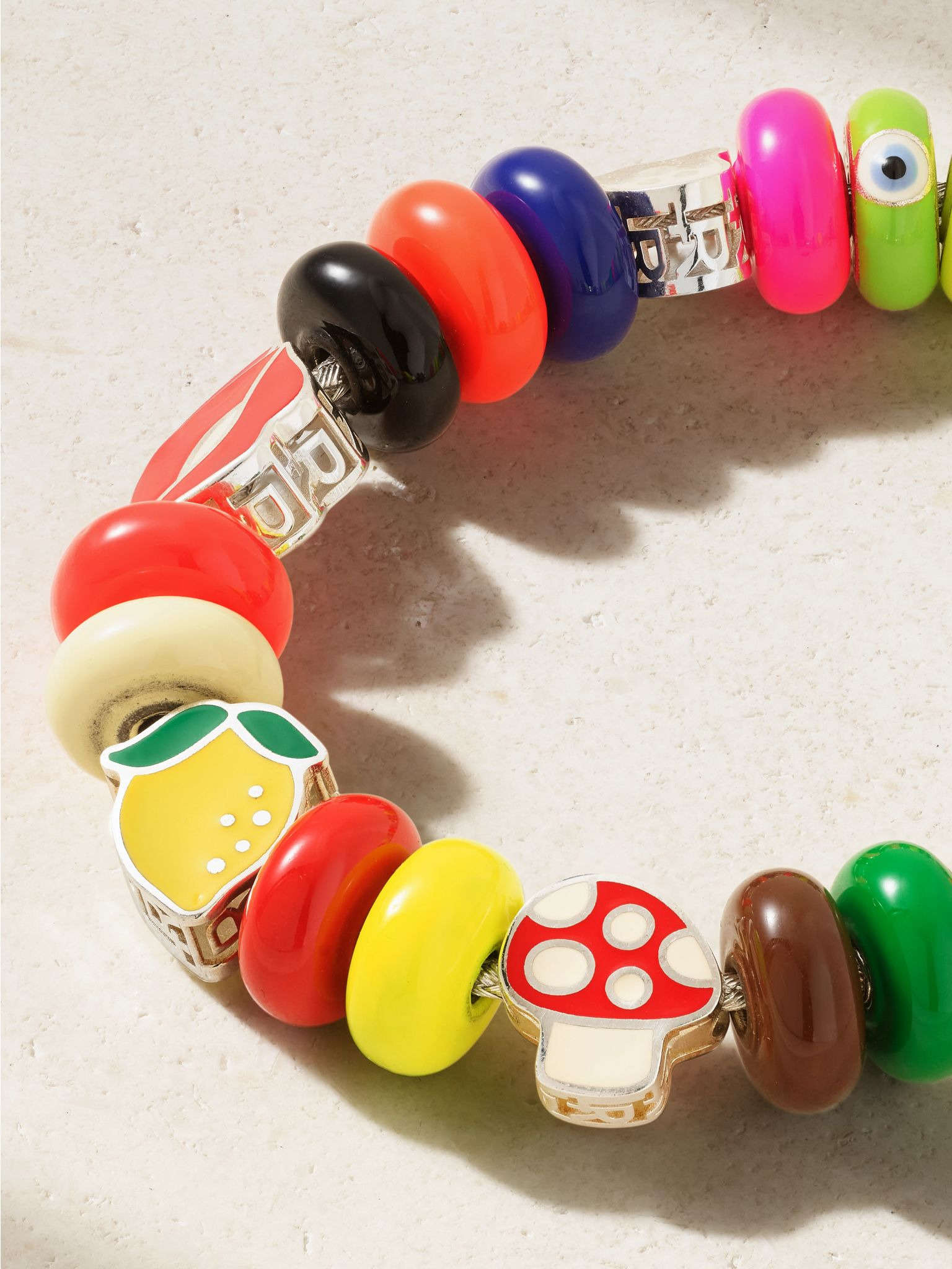 Silver and enamel bracelet Yellow - 3