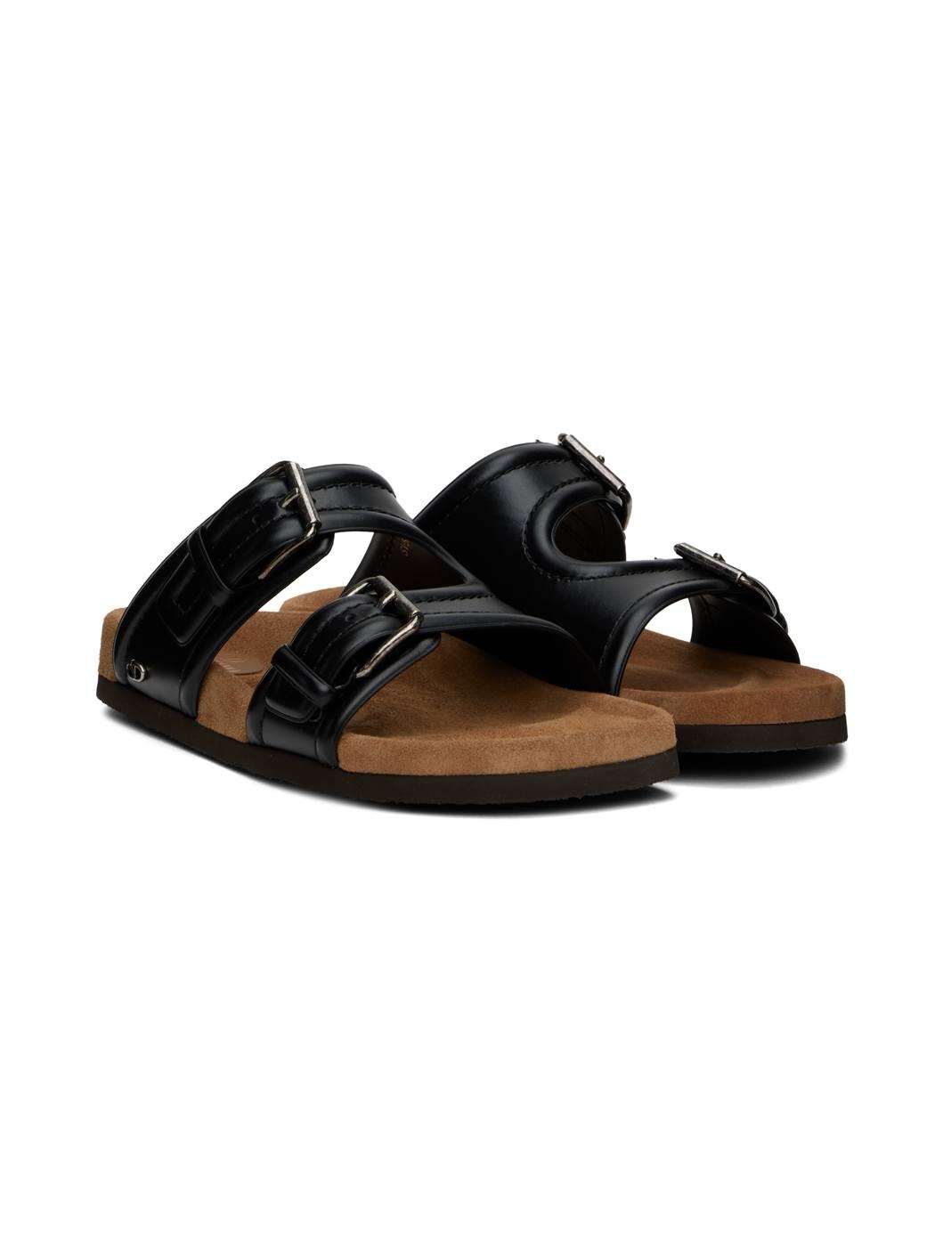 Black Fussfriend Calfskin Slides - 4