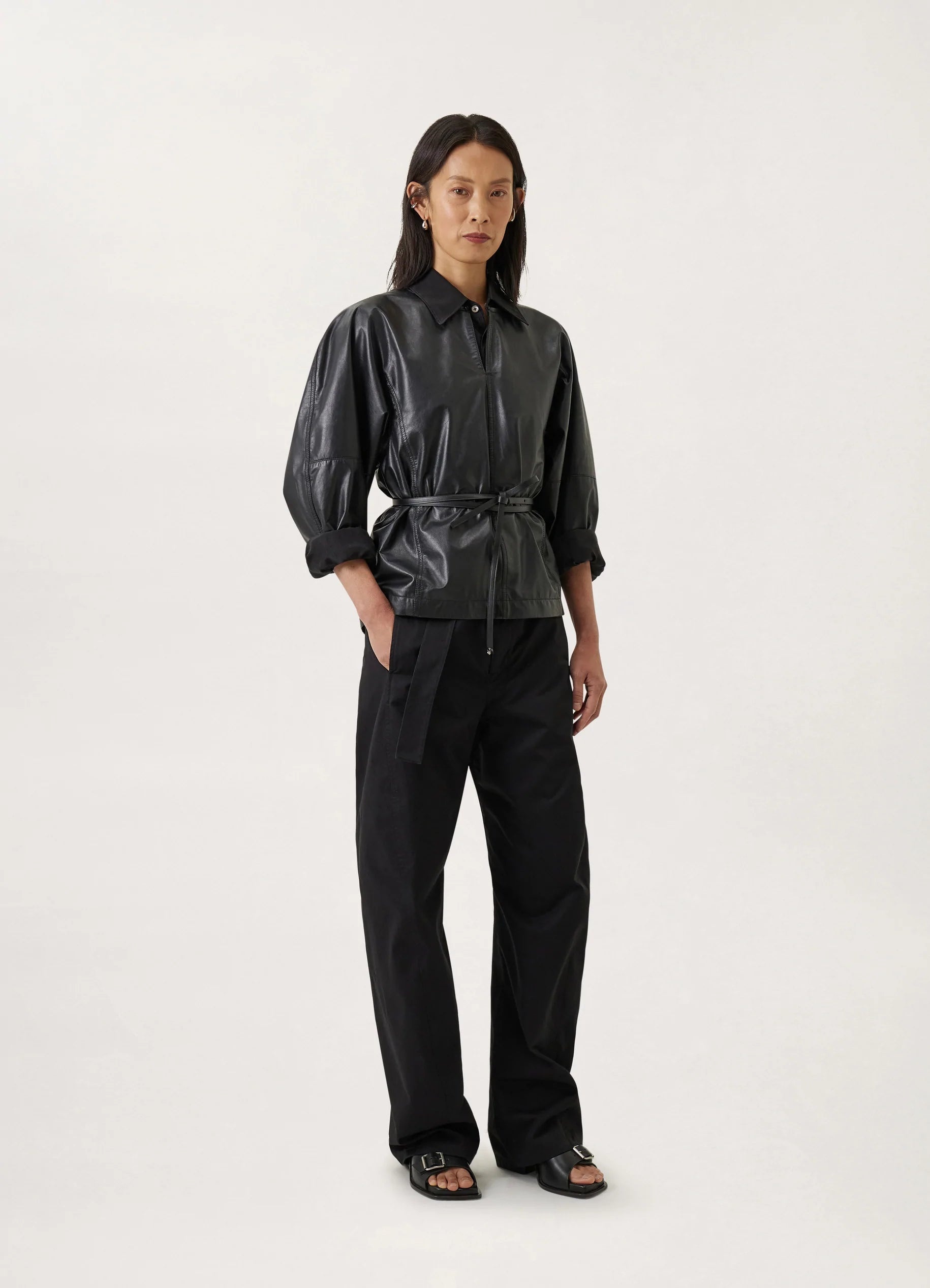 BELTED SOFT LEATHER TOP
PAPER LEATHER - 5