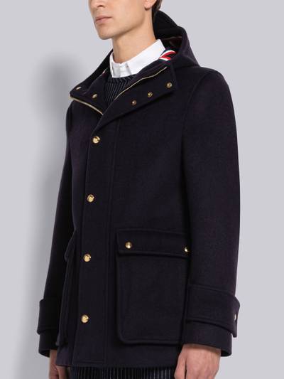 Thom Browne Military Weight Cashmere Snap Front Rain Parka outlook