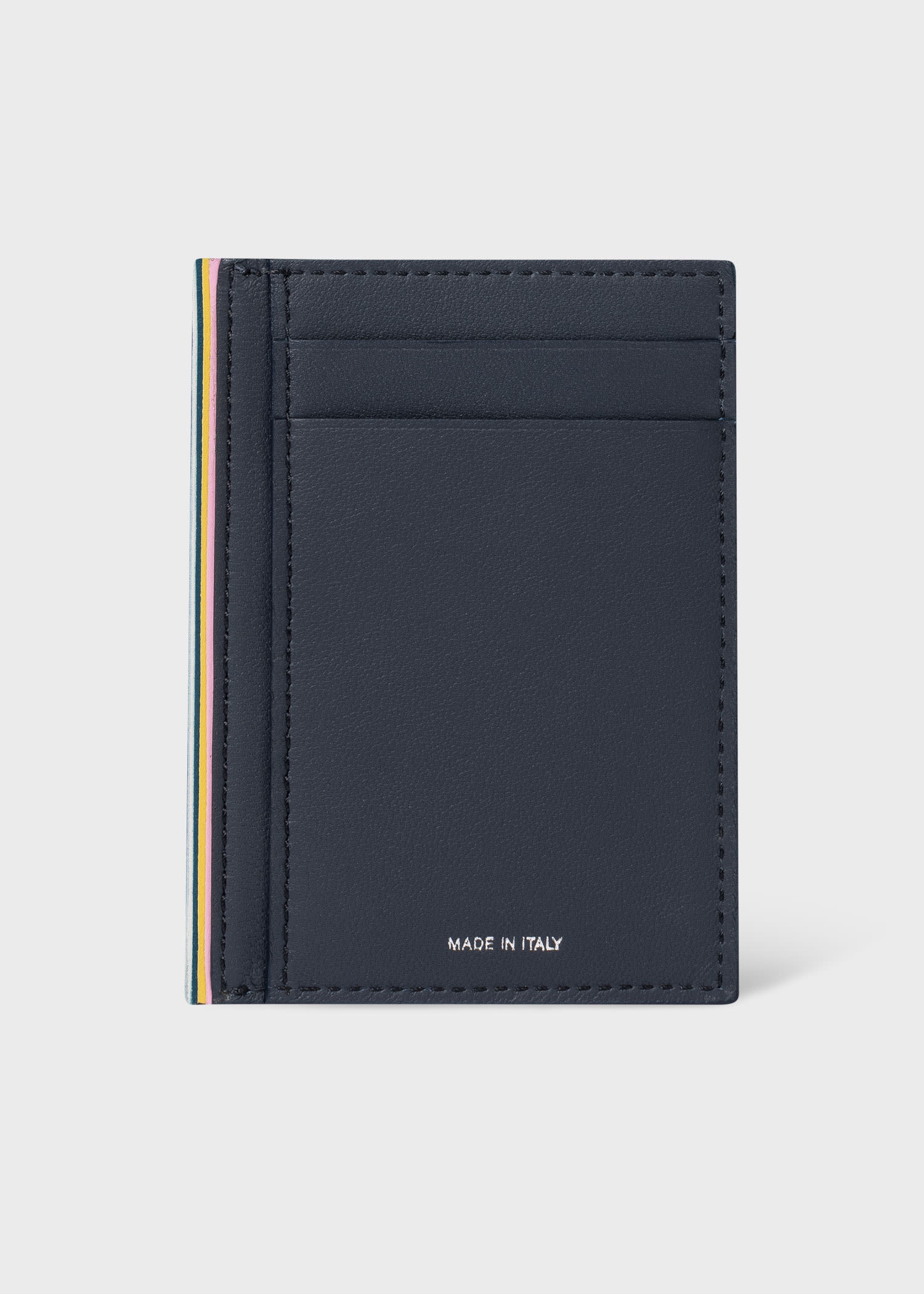'Signature Stripe' Trim Leather Card Holder & Belt Gift Set - 5