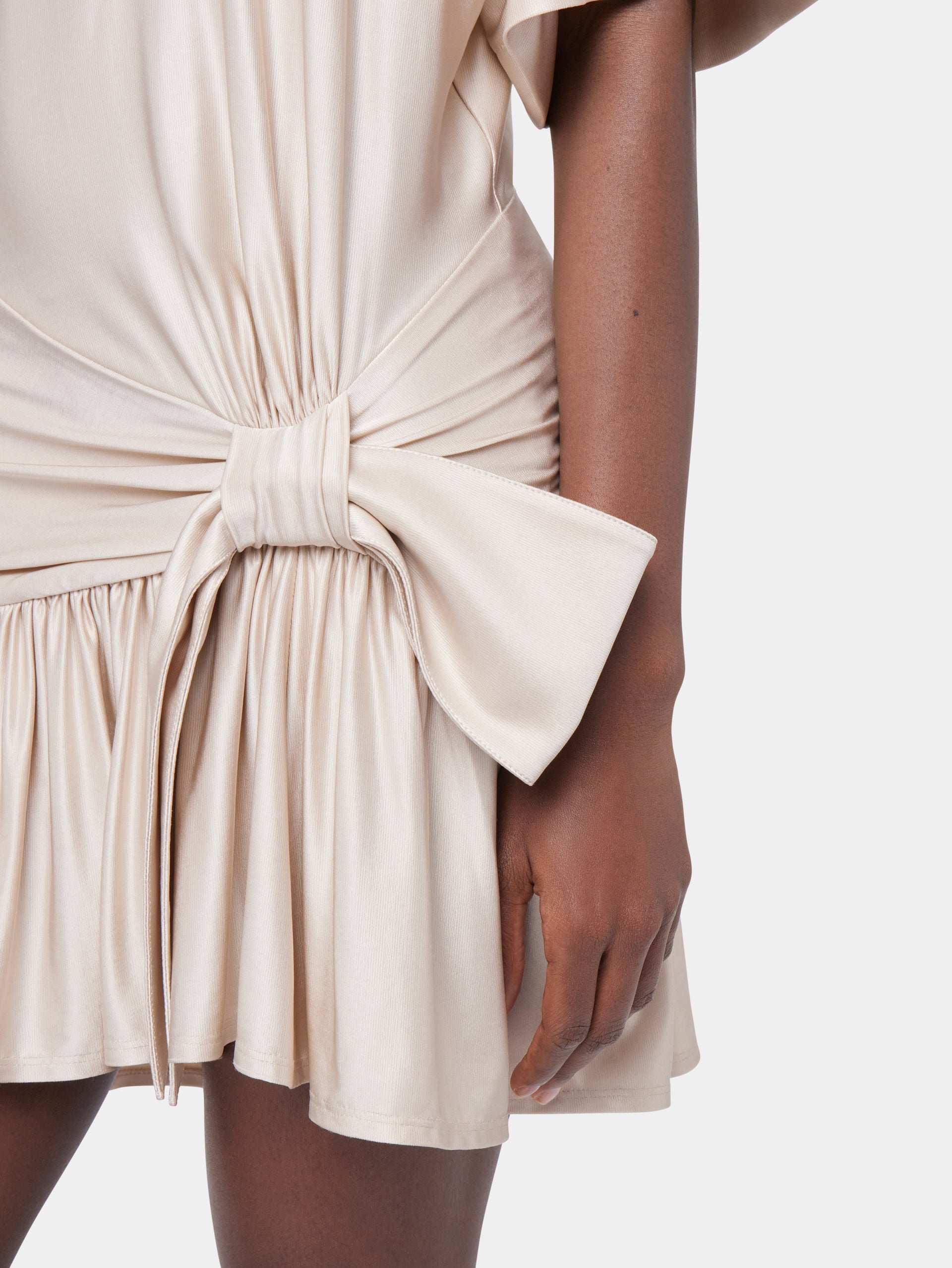 NUDE SHORT DRESS IN JERSEY - 4