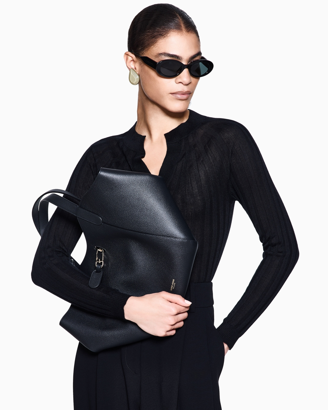 CREW-NECK RIB-KNIT JUMPER IN CASHMERE AND SILK - 6
