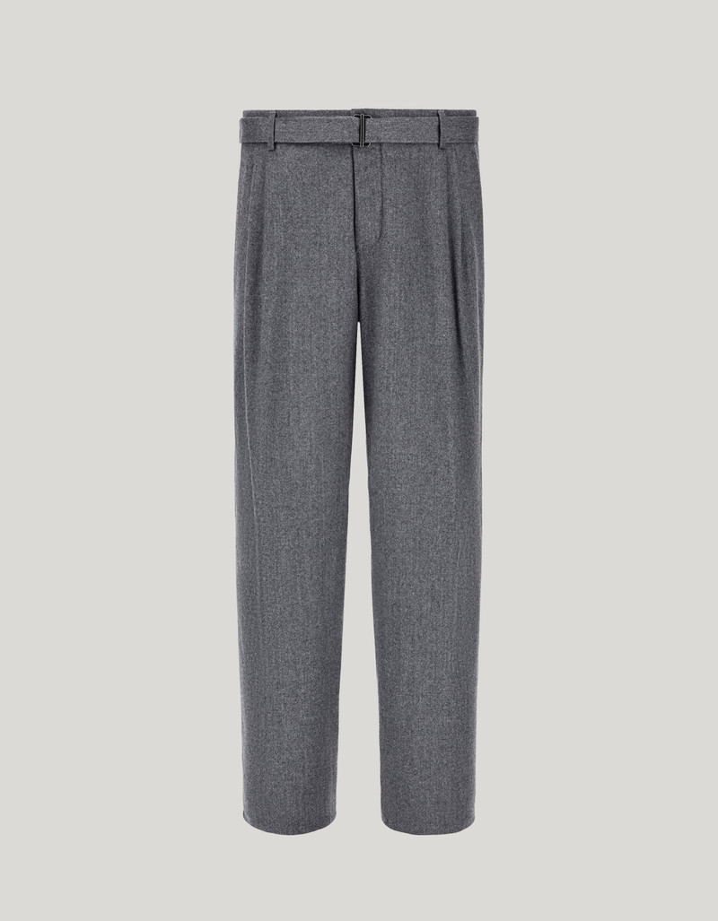 GRAY FLANNEL IMPECCABILE WOOL CHINOS WITH TWO DARTS 1