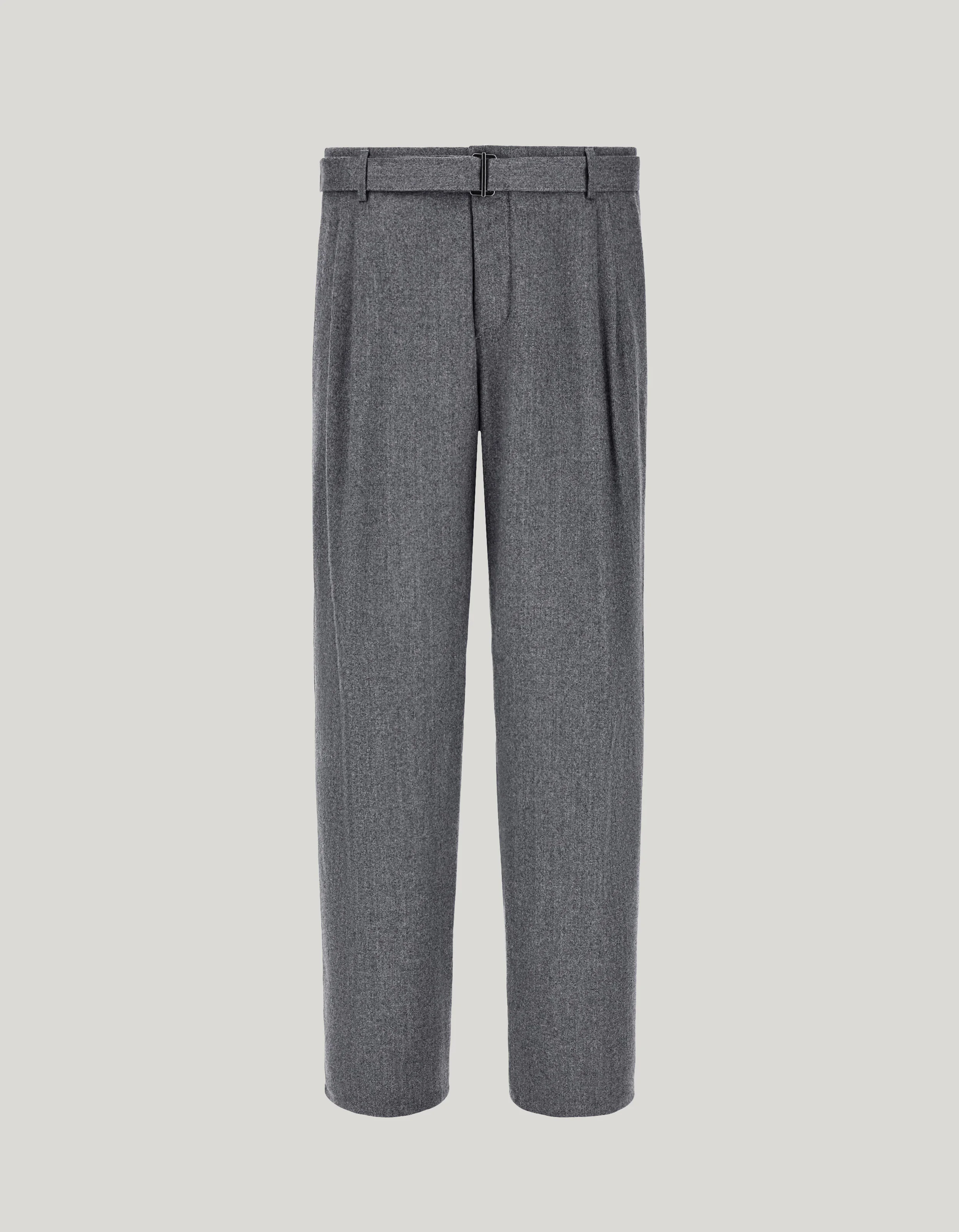 GRAY FLANNEL IMPECCABILE WOOL CHINOS WITH TWO DARTS - 1