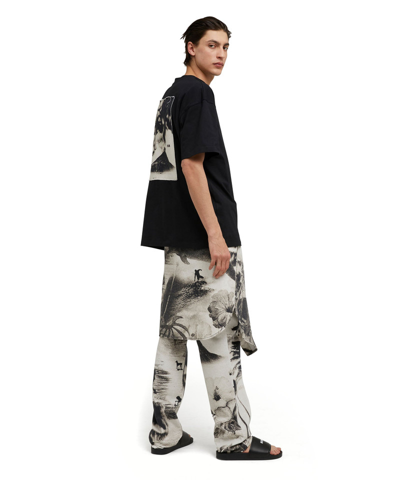 Cotton crewneck t-shirt with "volcano" print 5