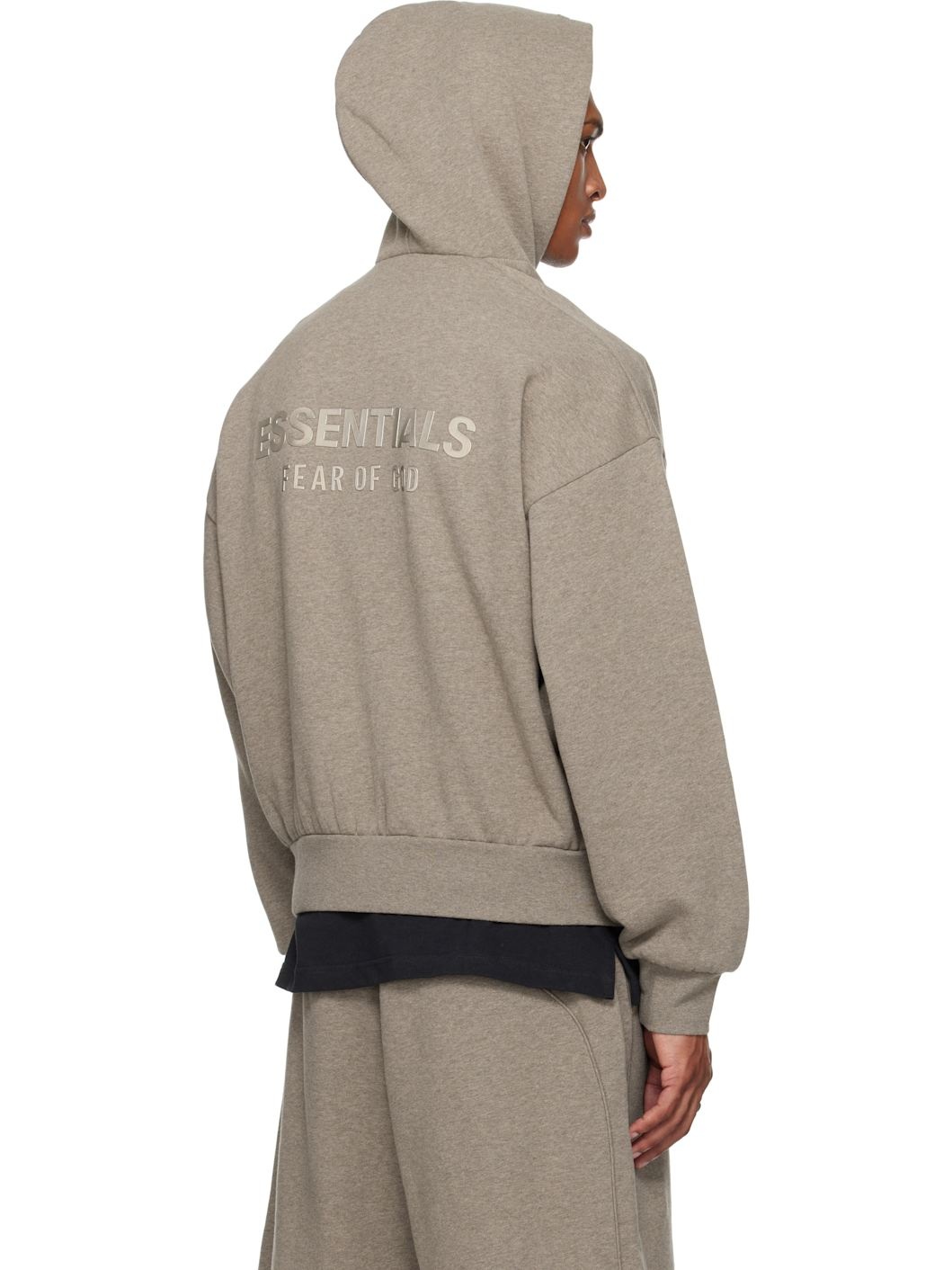 Brown Classic Fit Fleece Hoodie - 3