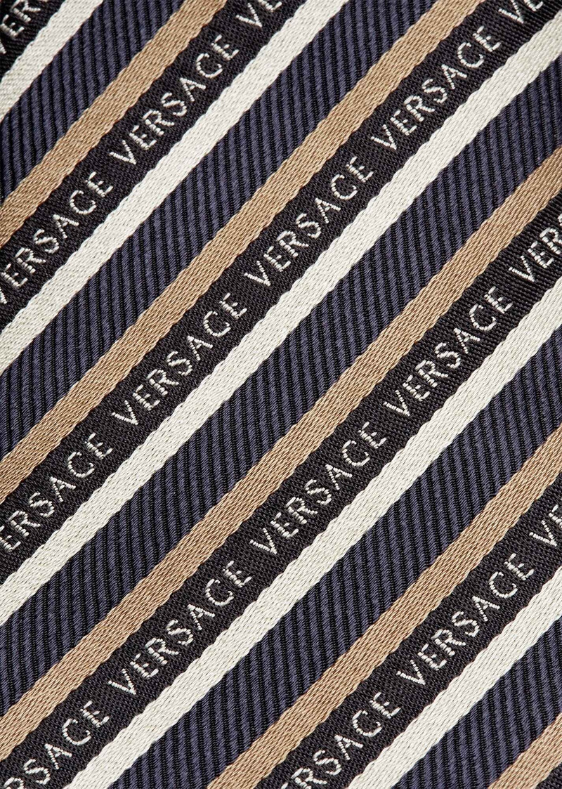 VERSACE Logo Regimental Silk Tie outlook