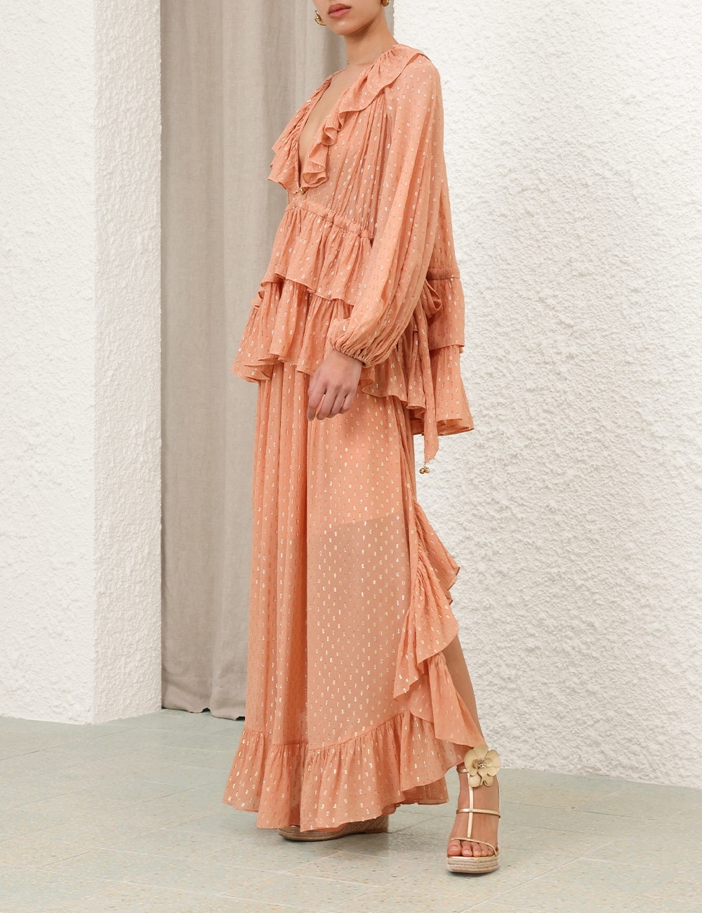 RHIANNON METALLIC FRILL SKIRT - 3