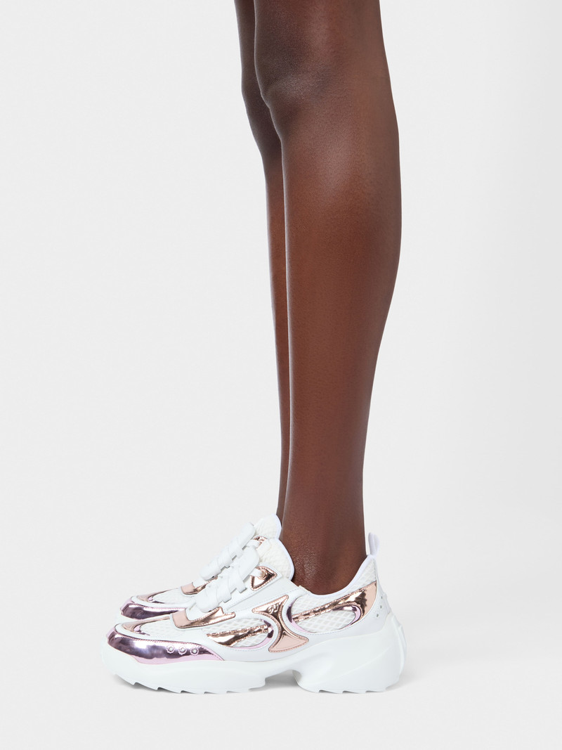 Roger Vivier Viv' on the Run Sneakers in leather and fabric outlook