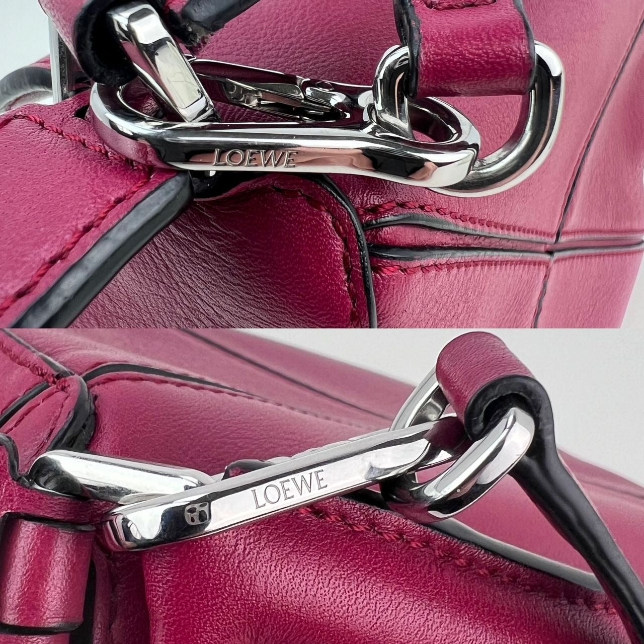 Loewe Calfskin Mini Crimson Puzzle Crossbody Hand Bag - 6