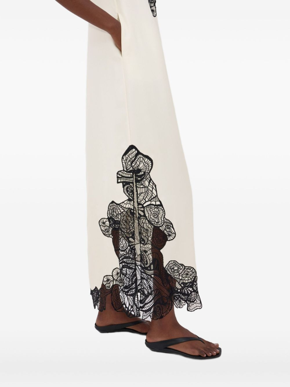 Uma lace-trim silk midi dress - 5