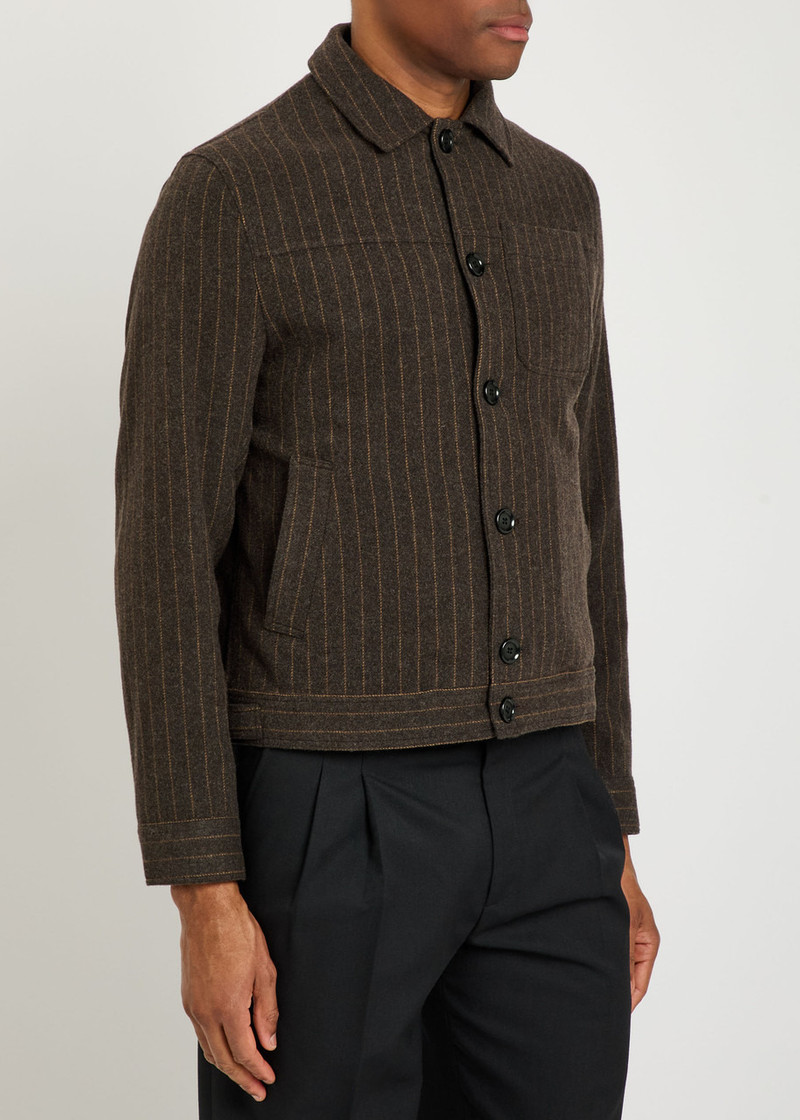 Oliver Spencer Oliver Spencer Buffalo Striped Wool-blend Overshirt outlook