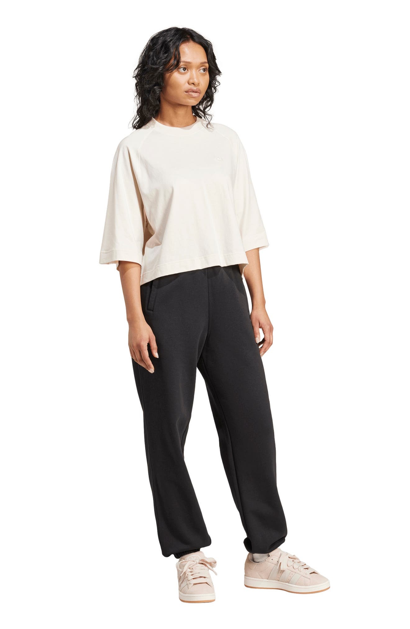 adidas Essentials Trefoil Lifestyle Fleece Sweatpants in Black at Nordstrom - 6