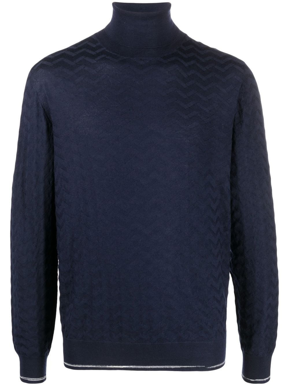 zig-zag woven wool jumper - 1