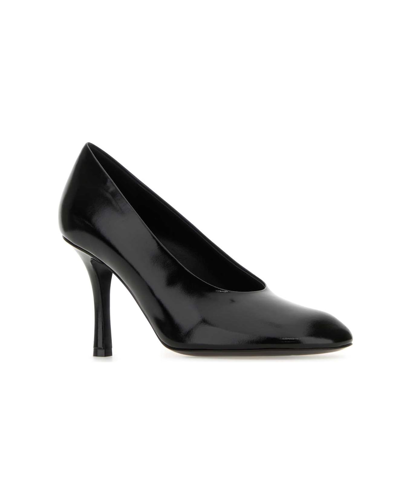 Black Leather Baby Pumps - 1