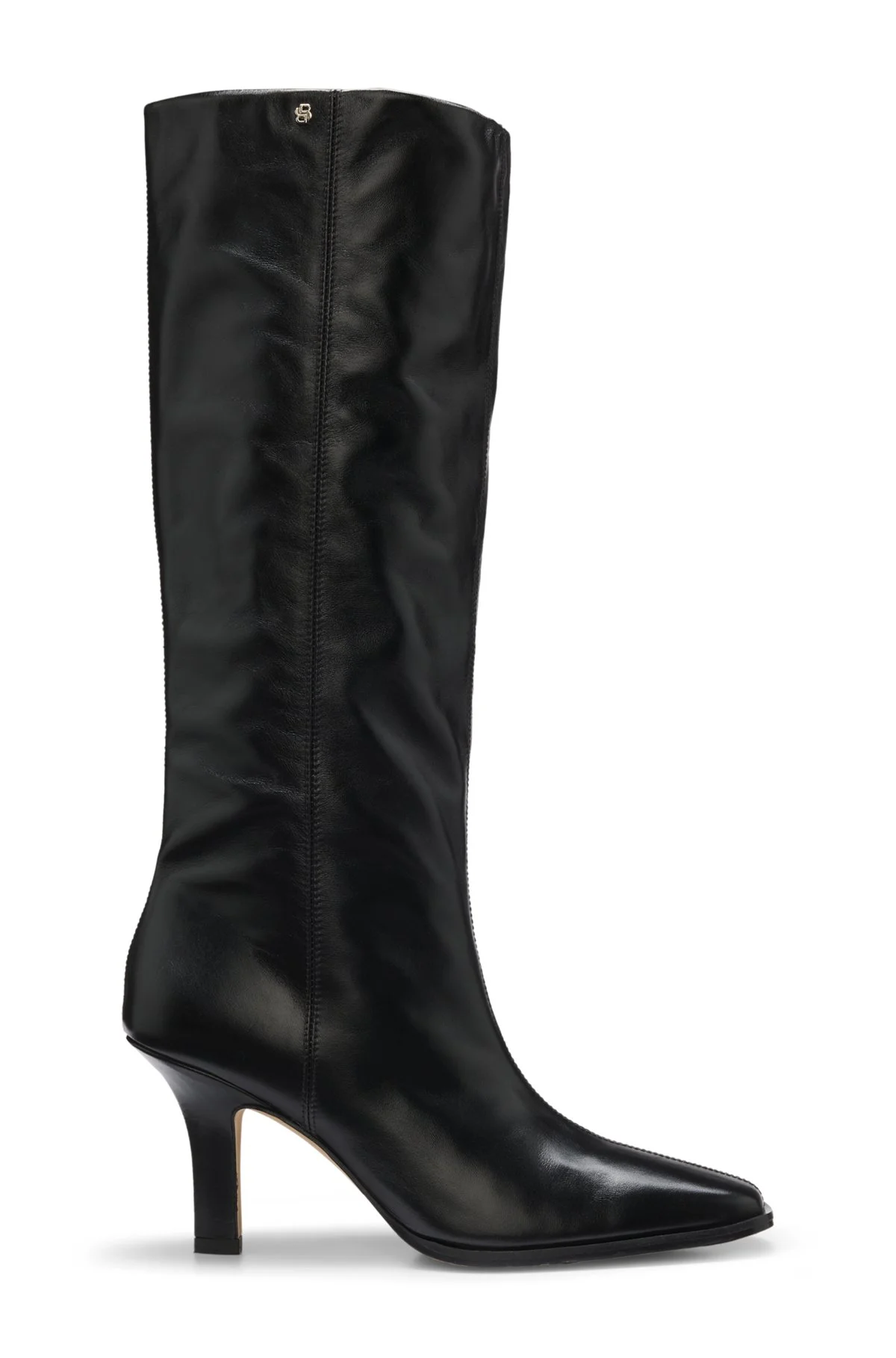 KNEE-HIGH LEATHER BOOTS WITH SQUARE TOE - 1