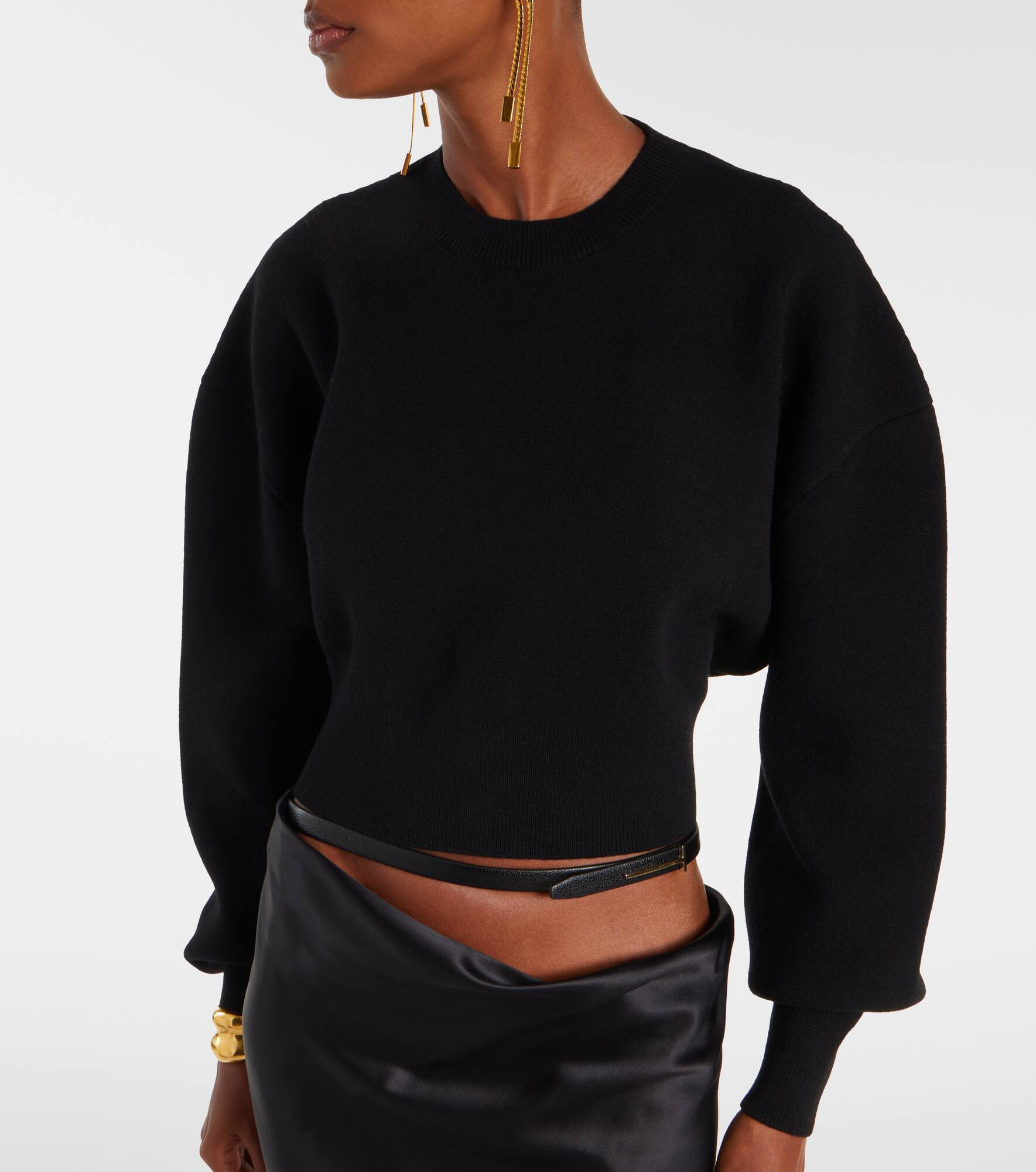 Cropped wool and cashmere-blend sweater - 6