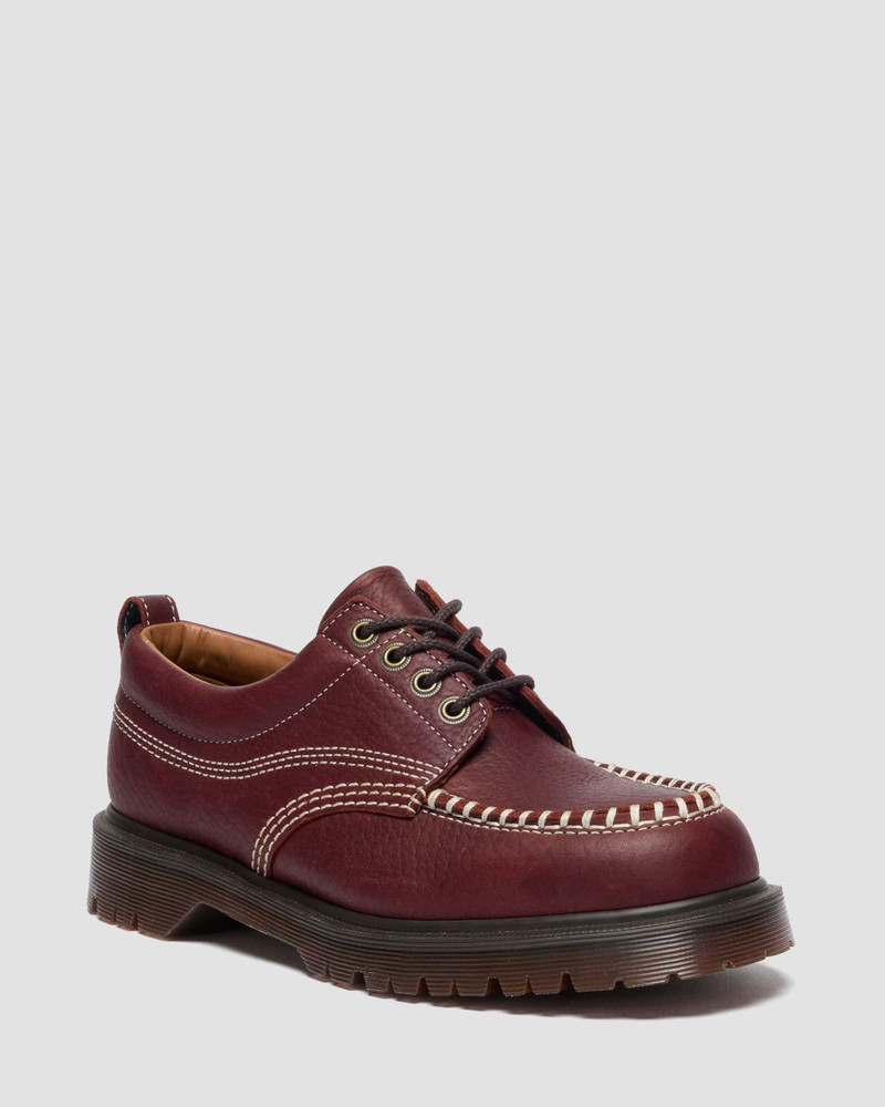 LOWELL WILD GRAIN LEATHER LACE UP MOC TOE SHOES 5