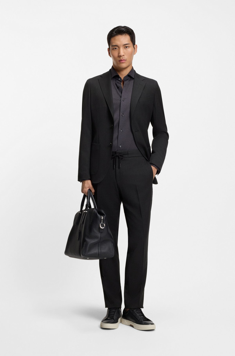BOSS SLIM-FIT TROUSERS IN VIRGIN WOOL AND SILK outlook