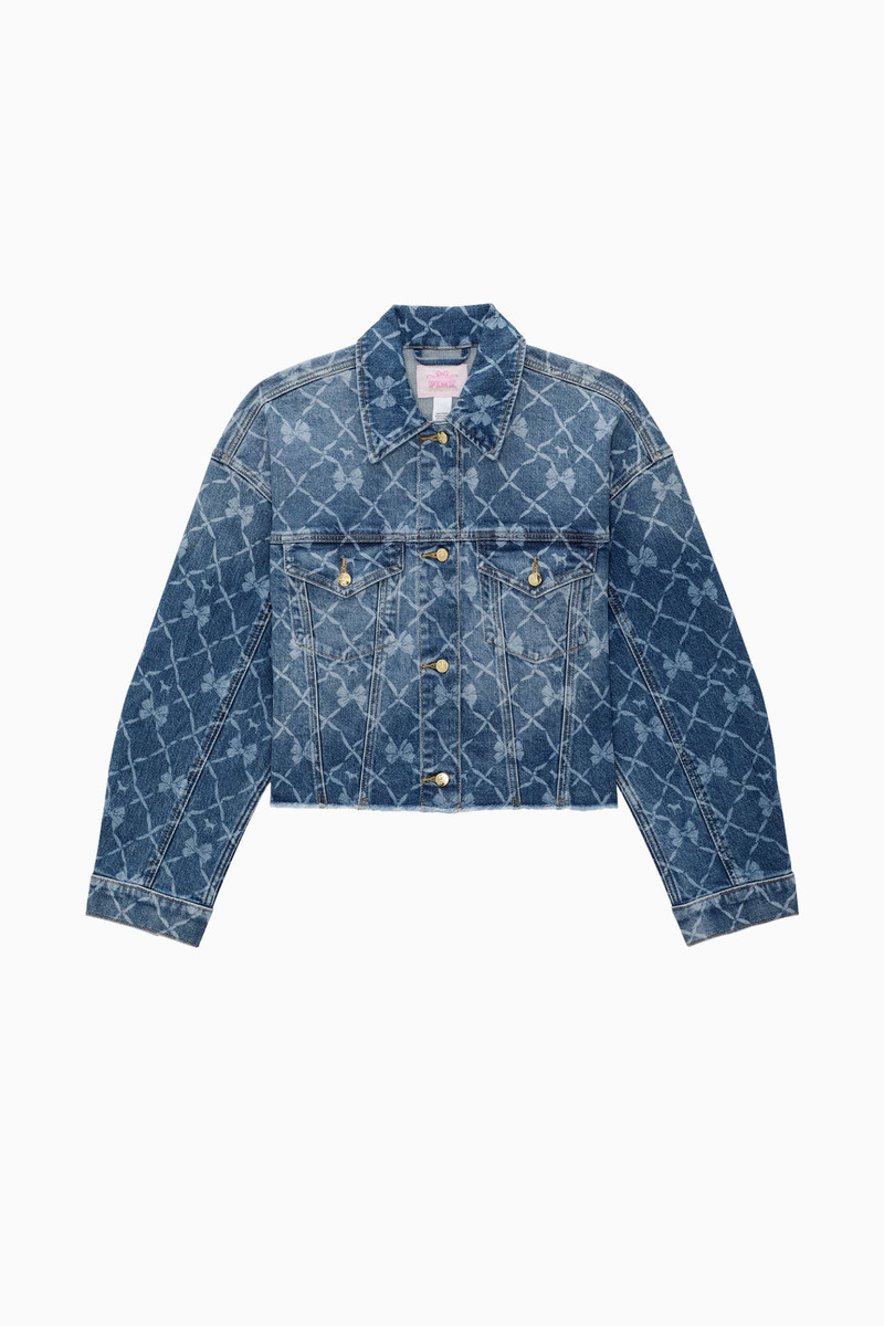 PINK x LoveShackFancy Cropped Denim Jacket 1