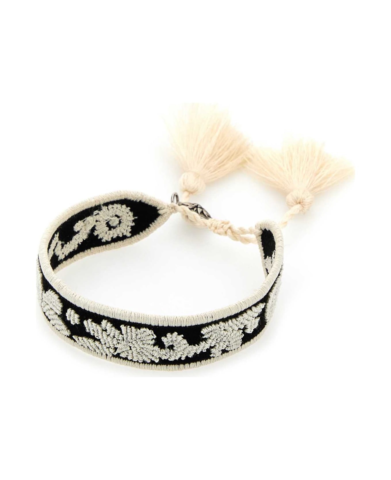 Two-tone Suede And Fabric Bracelet - 2