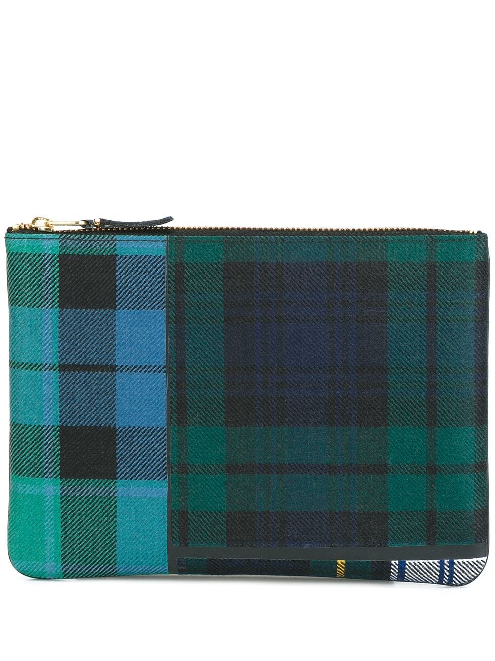 tartan patchwork clutch - 1