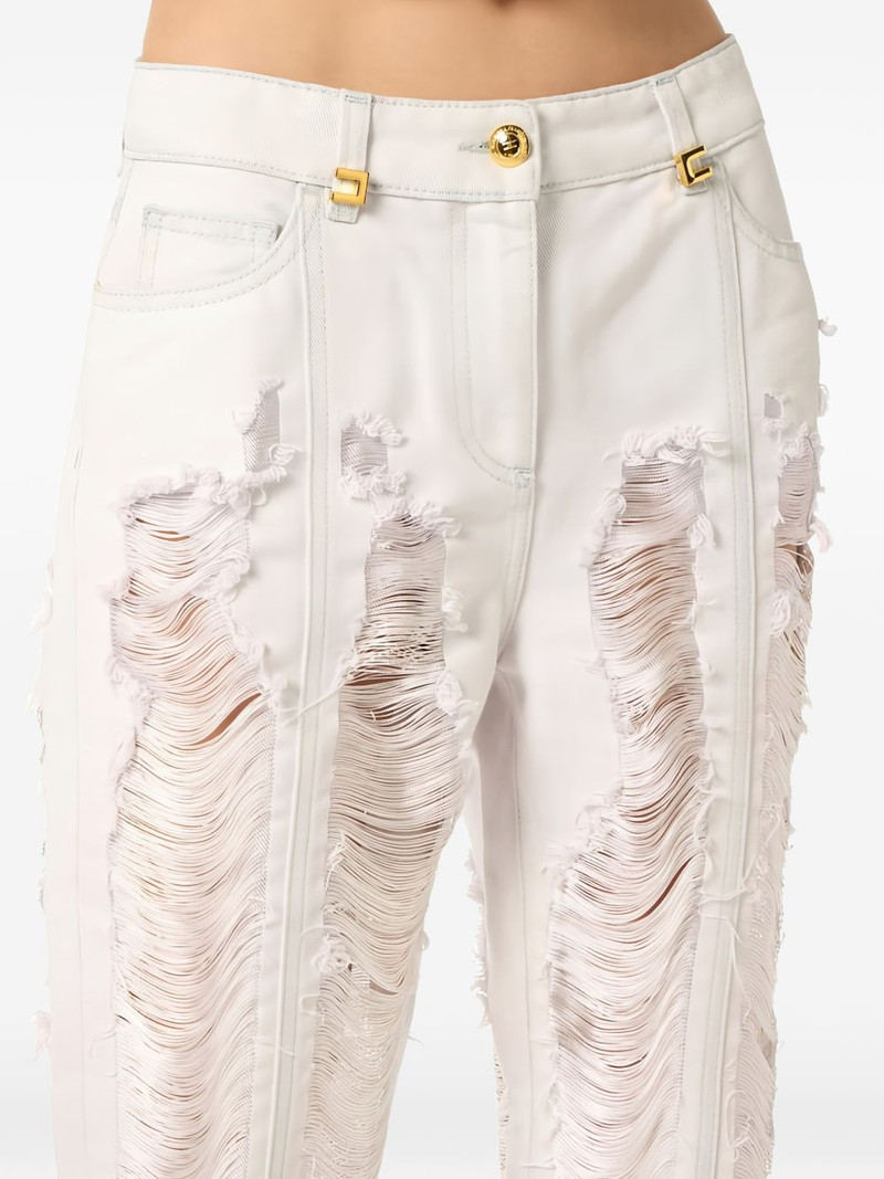 distressed fringed palazzo jeans 5