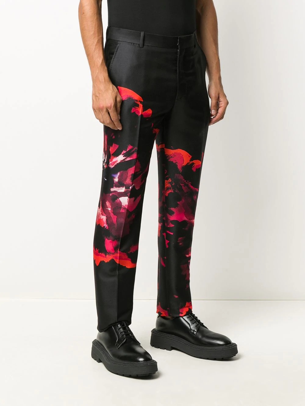 floral-print tailored trousers - 3