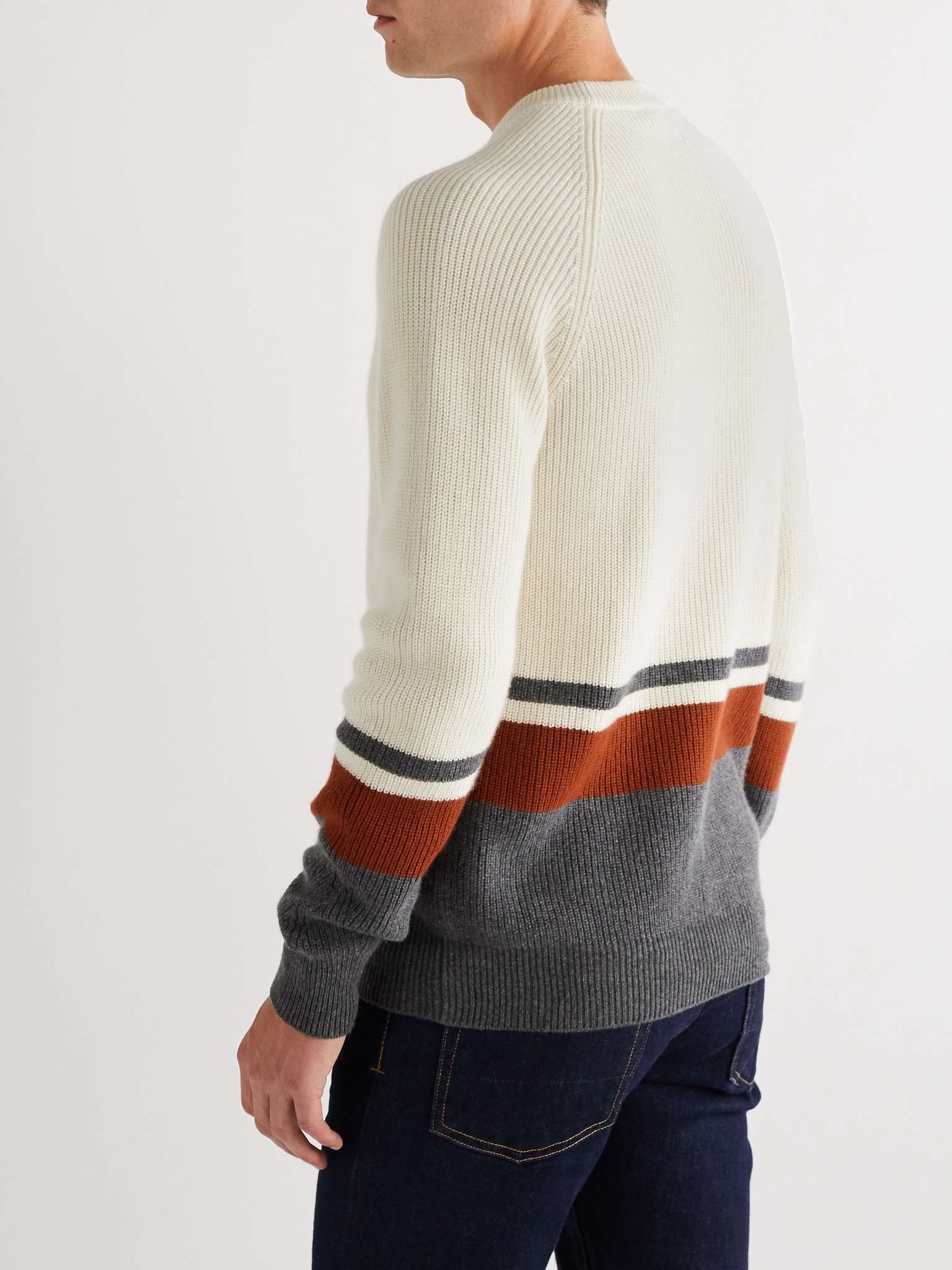 Lexington Striped Ribbed Baby Cashmere Sweater - 4