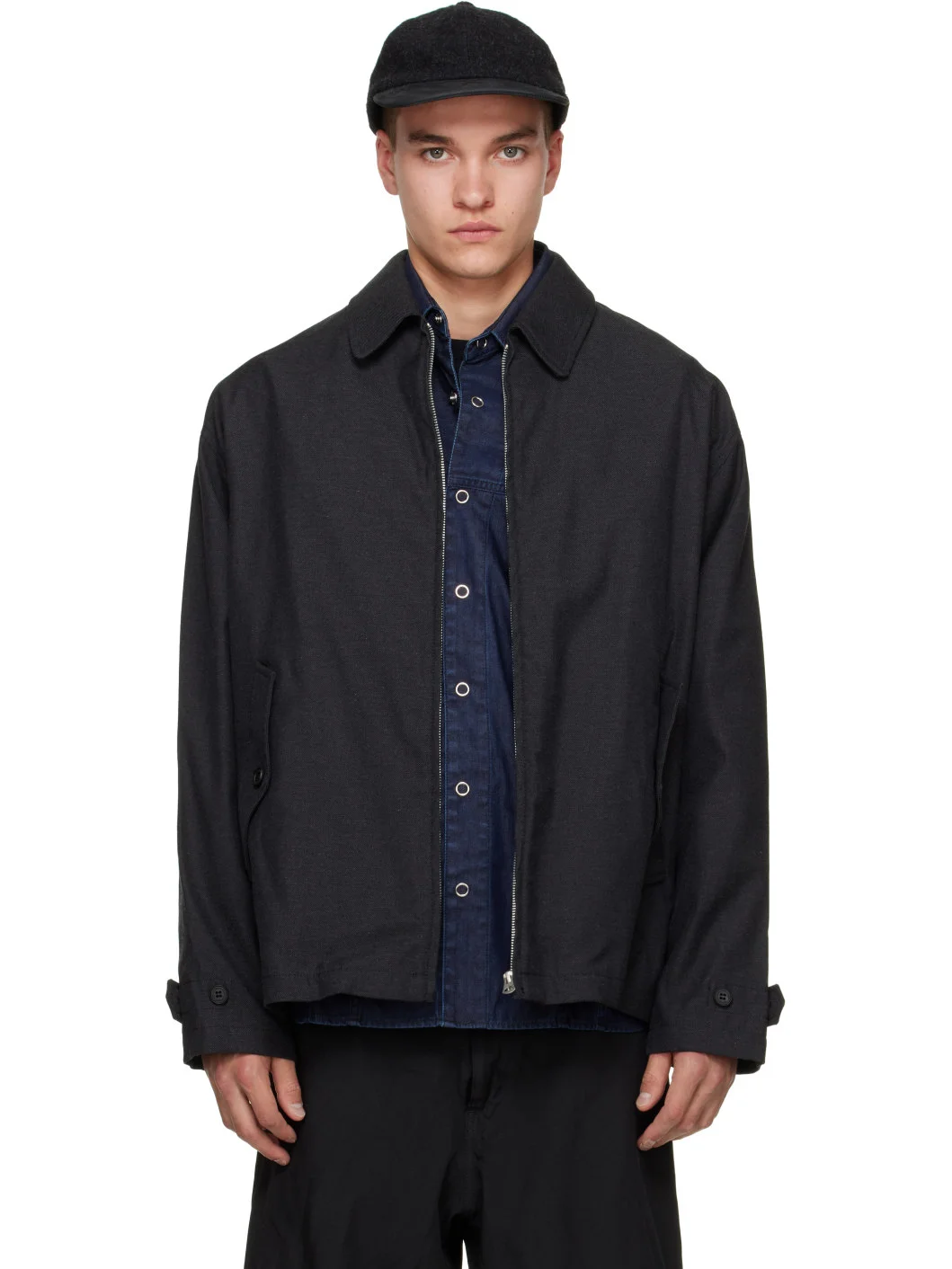 Gray Cotton Wool Serge Jacket - 1