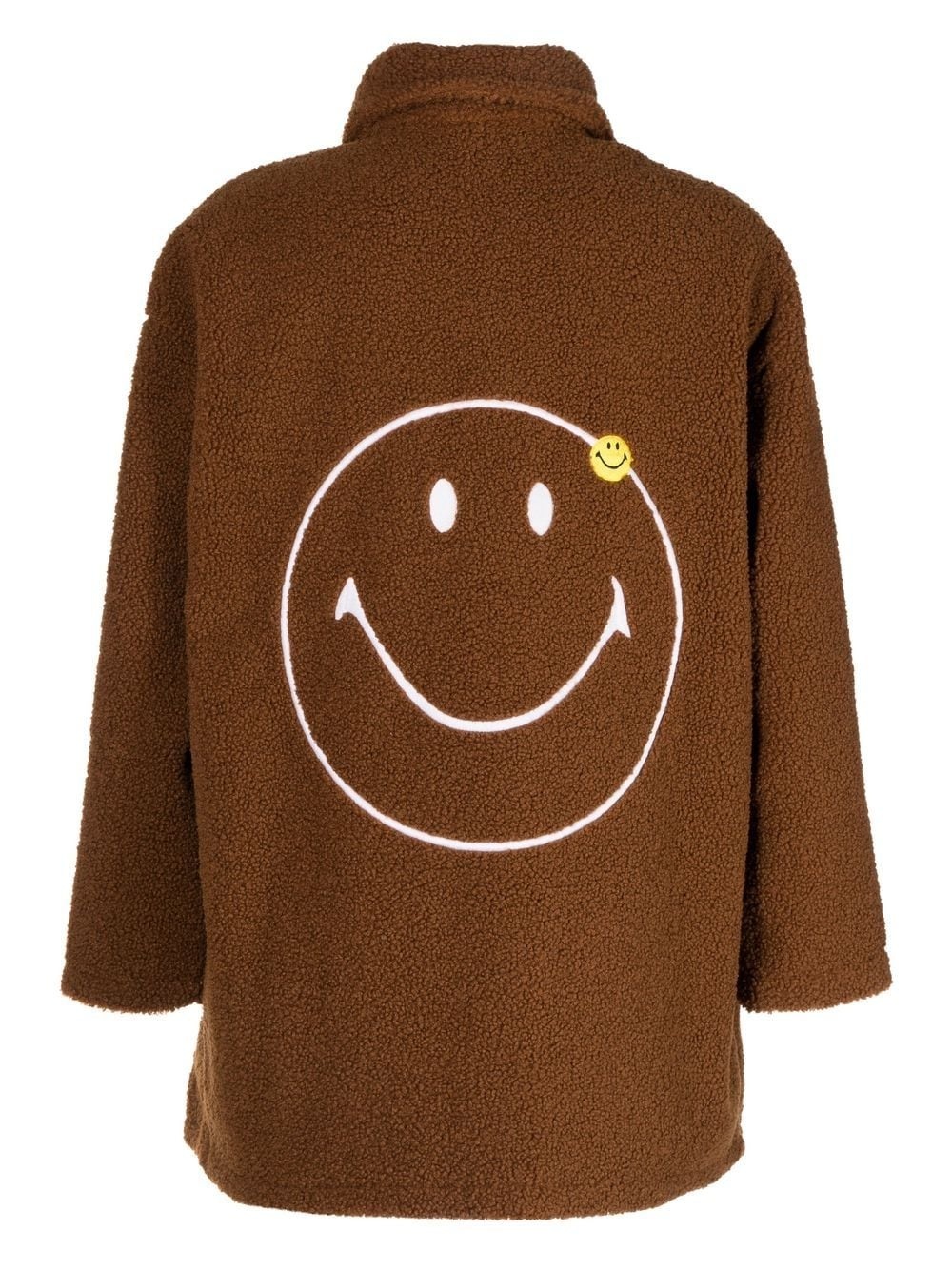 smiley face button-up coat - 2