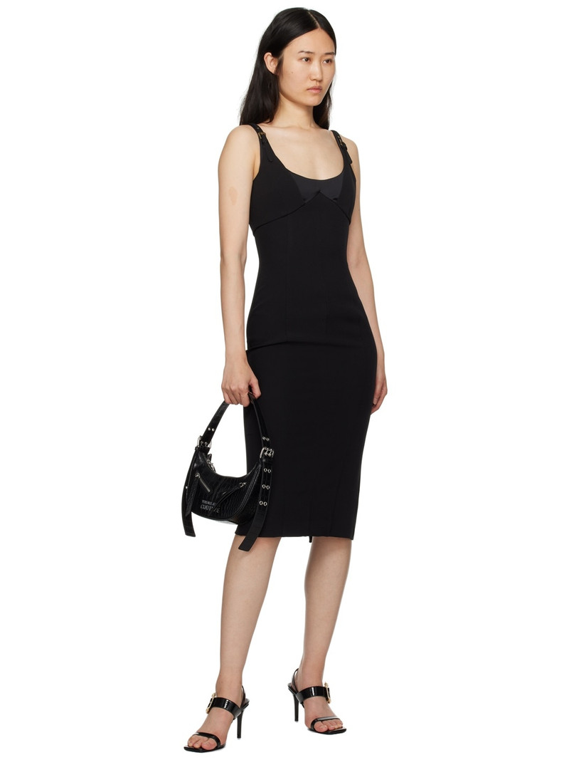 VERSACE JEANS COUTURE Black Paneled Midi Dress outlook