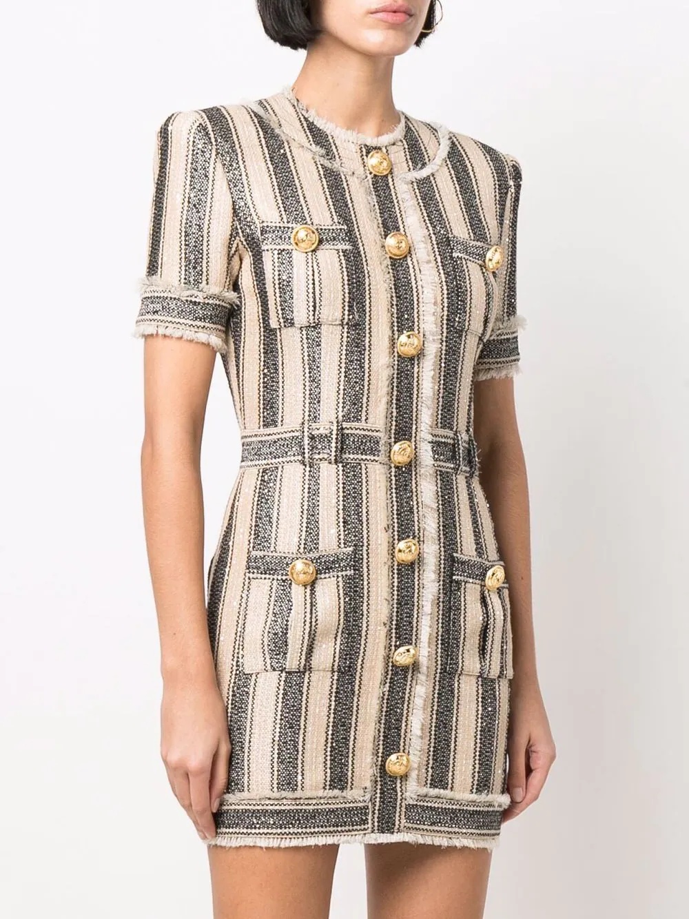 stiped pique dress - 3