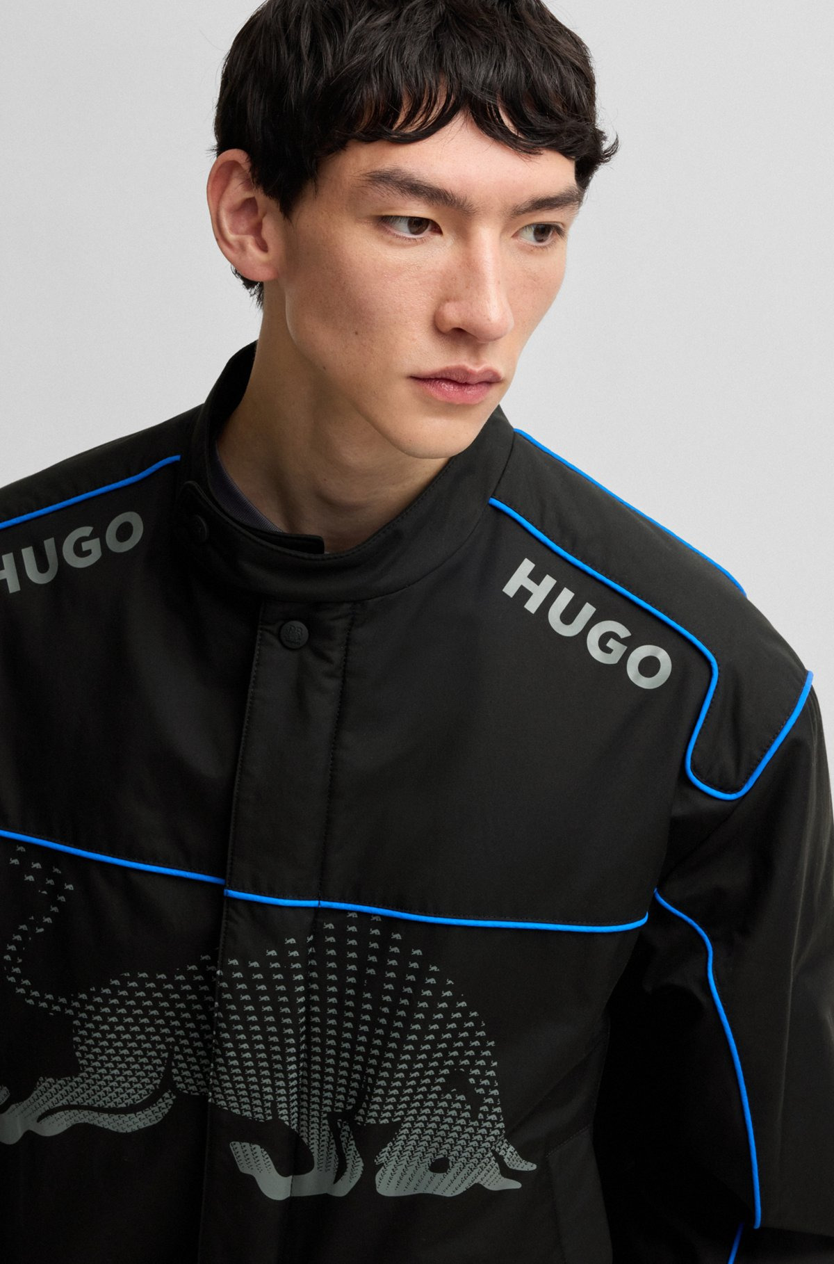 HUGO X RB WATER-REPELLENT JACKET WITH DEGRADÉ BULL GRAPHIC - 5