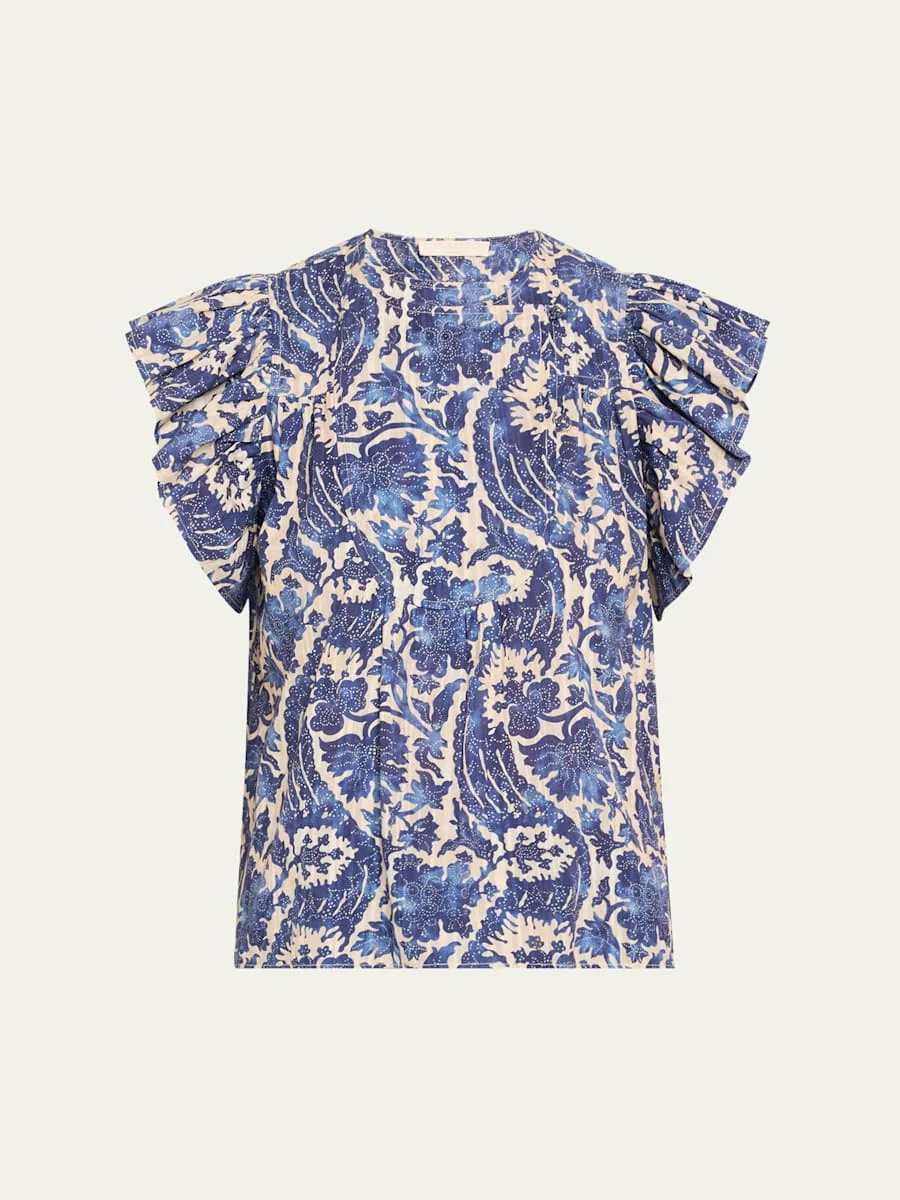 Sienna Flutter-Sleeve Blouse - 1