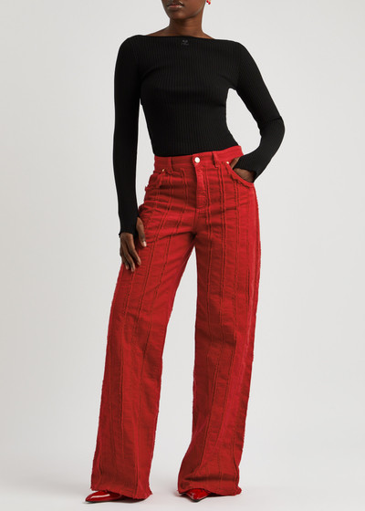 Blumarine Frayed wide-leg jeans outlook