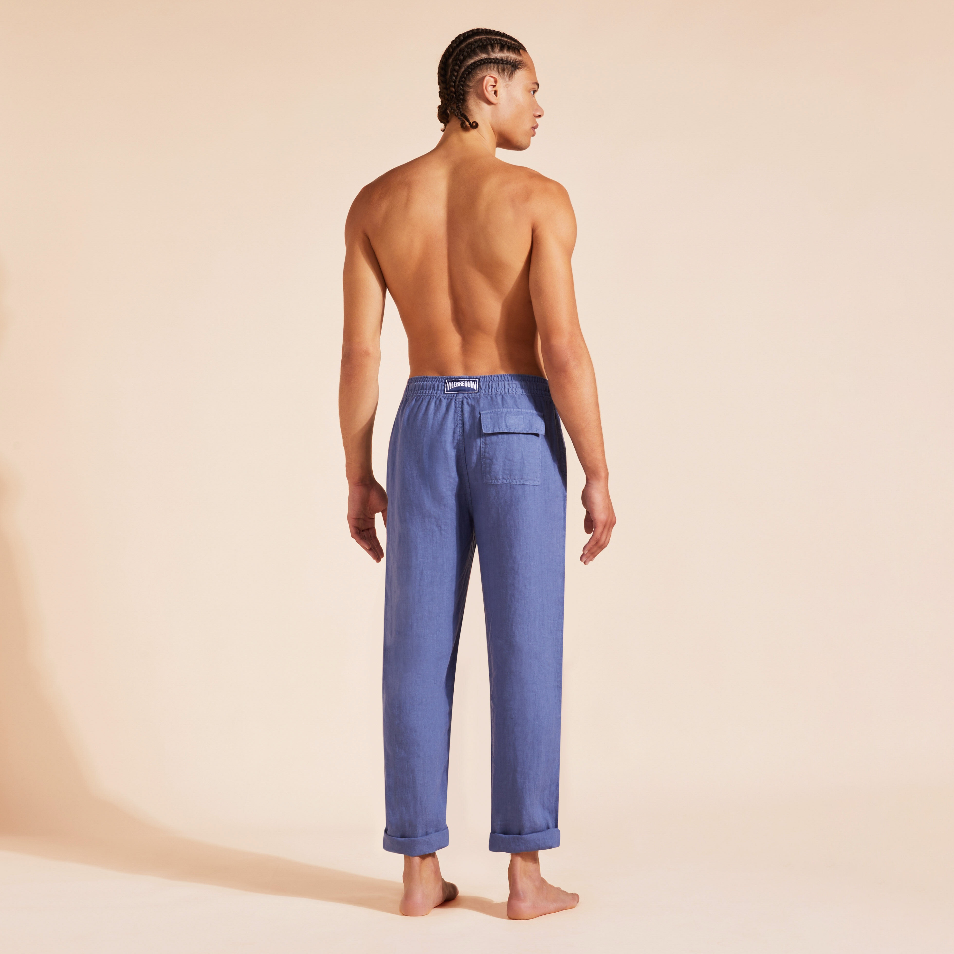 Men Linen Pants Solid - 4